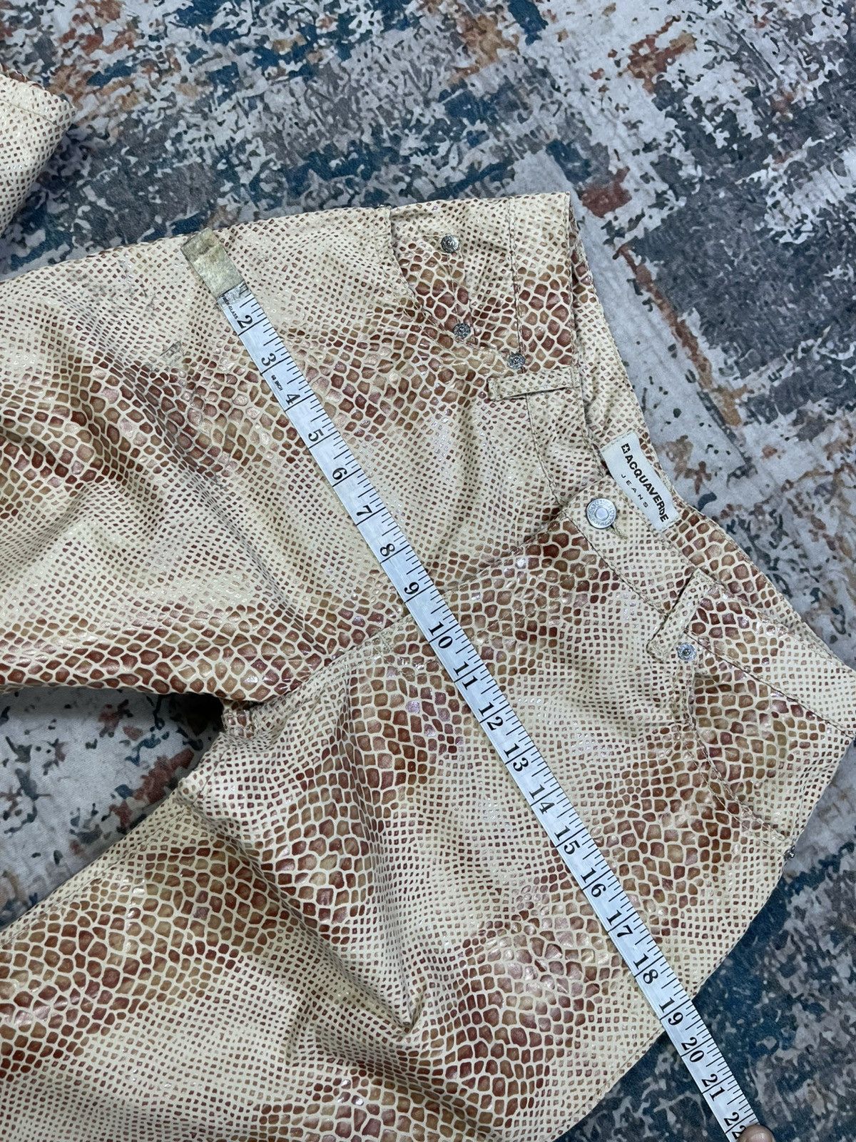 If Six Was Nine Acquaverde Snakeskin Flare Pants Size 28" / US 6 / IT 42 - 10 Thumbnail