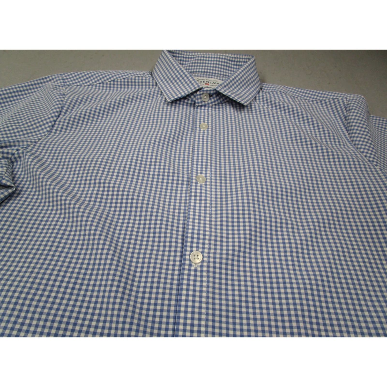 Mizzen+Main Mizzen+Main Shirt Men XL Trim Fit Blue Check Leeward Stretch Work Made in USA Size US XL / EU 56 / 4 - 2 Thumbnail