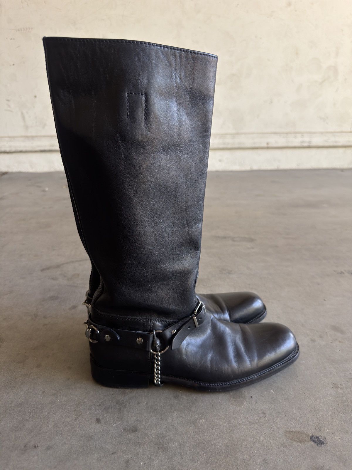 Gucci F/W 2006 Gucci Cow Leather Black Boots With Horsebit Harness Size US 7.5 / EU 40-41 - 4 Thumbnail