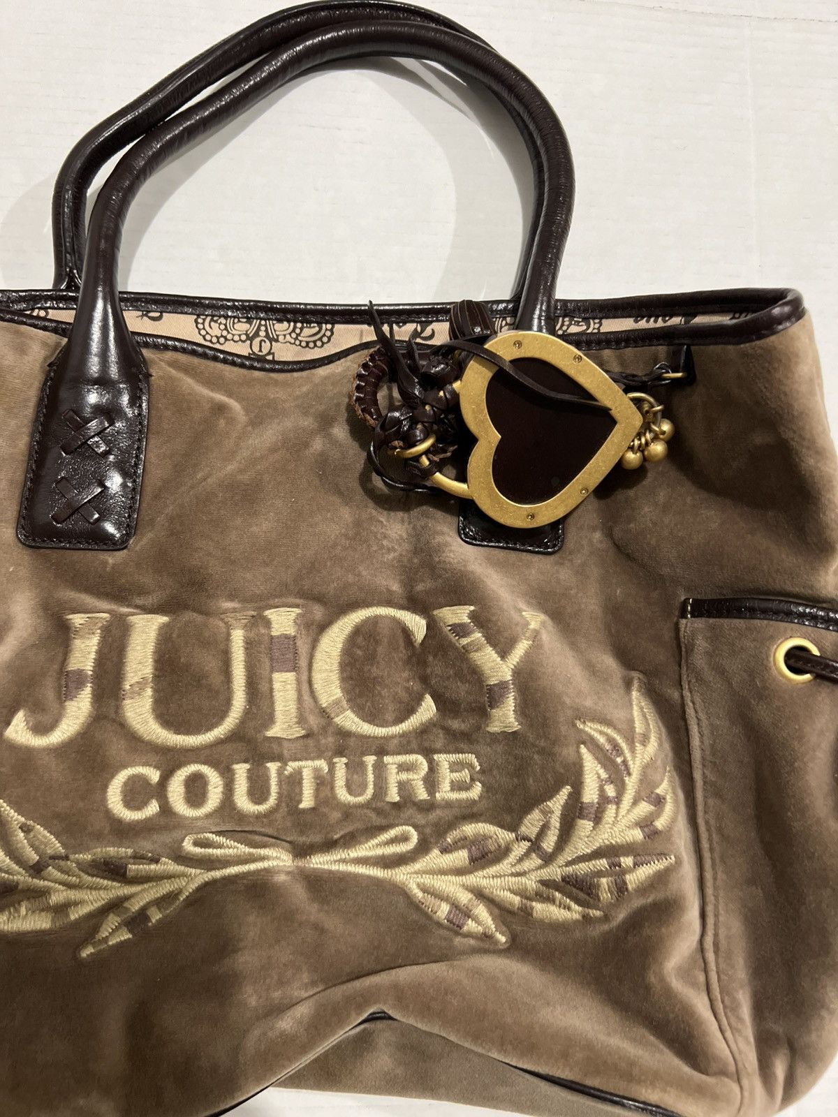 Juicy Couture Vintage Juicy Couture Handbag PurseTote Brown Velour Bag Y2k Size ONE SIZE - 5 Thumbnail