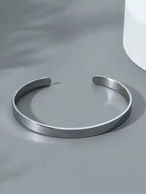 Other Stainless Steel Men Simple Cuff Bracelet Size ONE SIZE - 3 Thumbnail