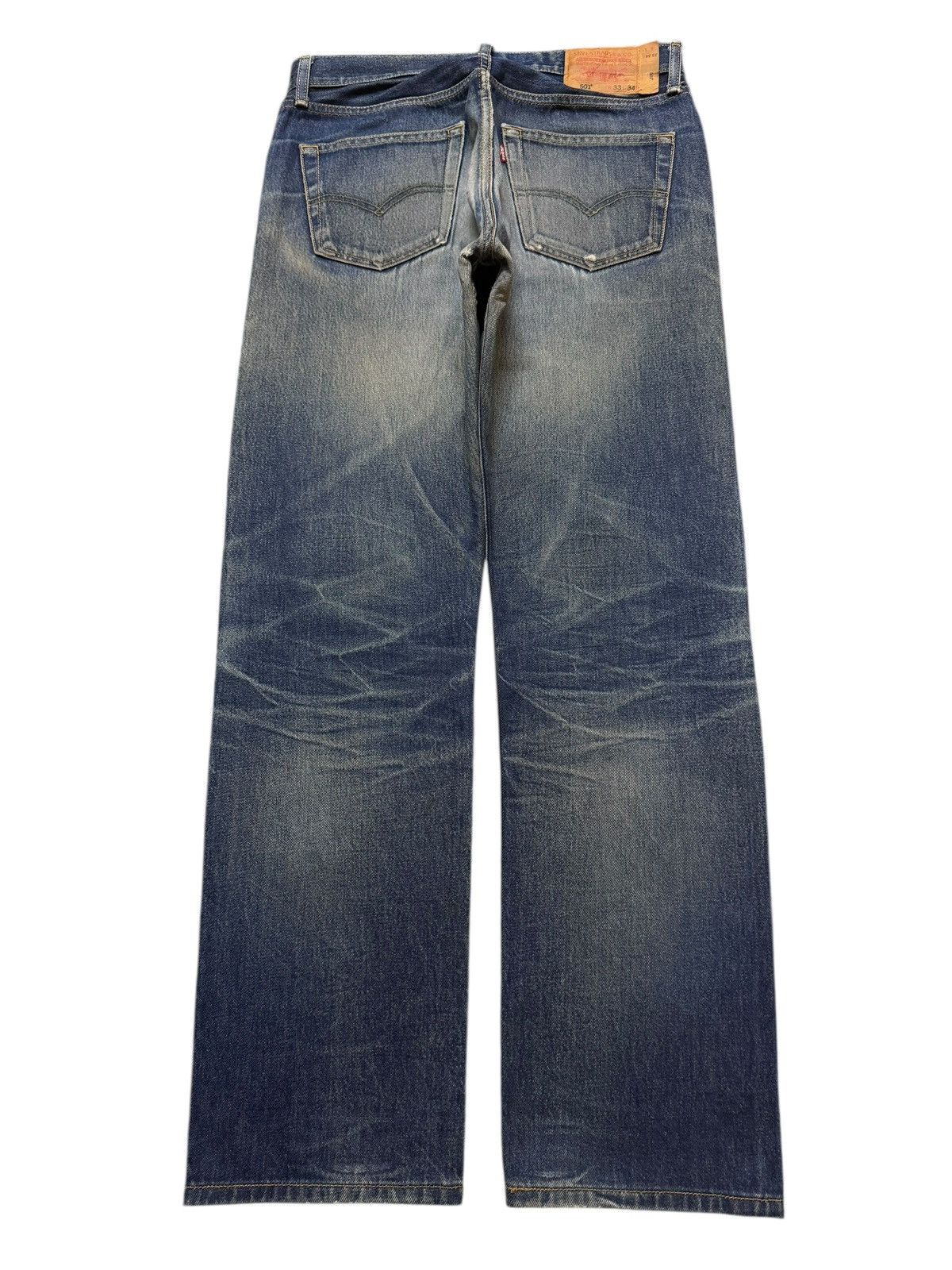 Levi's Vintage Clothing Vintage Y2K Levis 501 Blue Faded Wash Distress Straight Leg Size US 32 / EU 48 - 2 Thumbnail