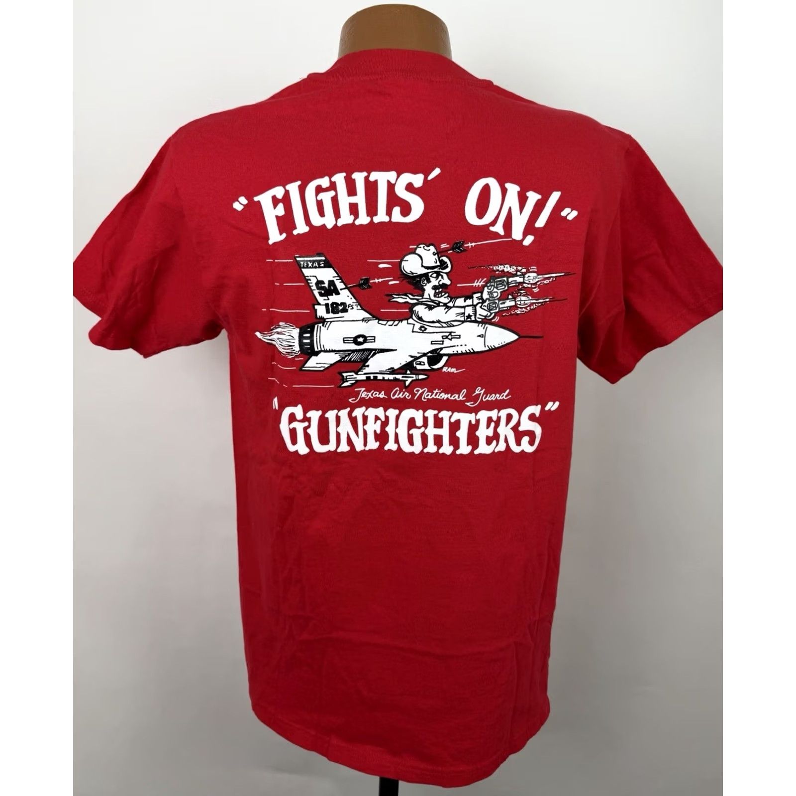 Vintage VINTAGE Texas Air National Guard Shirt Mens Medium 90s Military T-shirt Cowboy Red Size US M / EU 48-50 / 2 - 6 Thumbnail