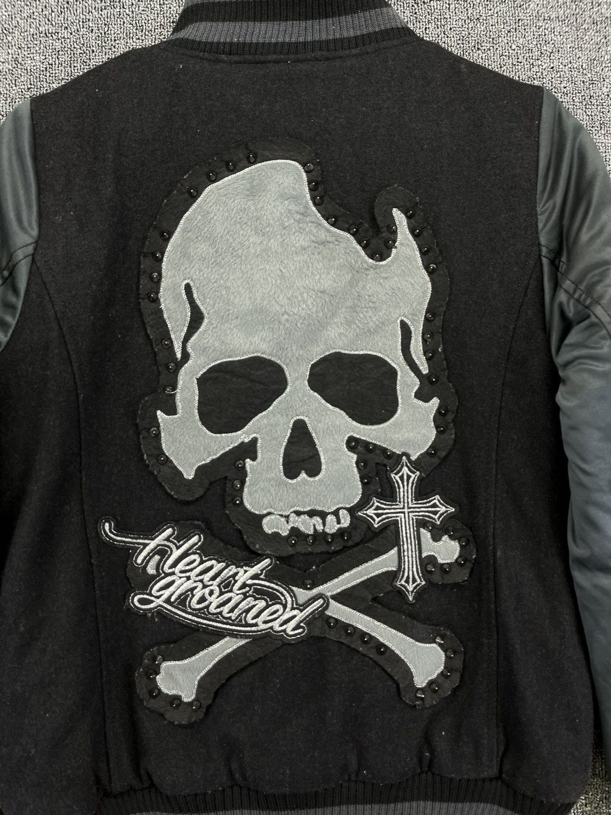 Japanese Brand Vintage Ghost Of Halem Punk Style Wool Varsity Jacket Size M / US 6-8 / IT 42-44 - 2 Thumbnail