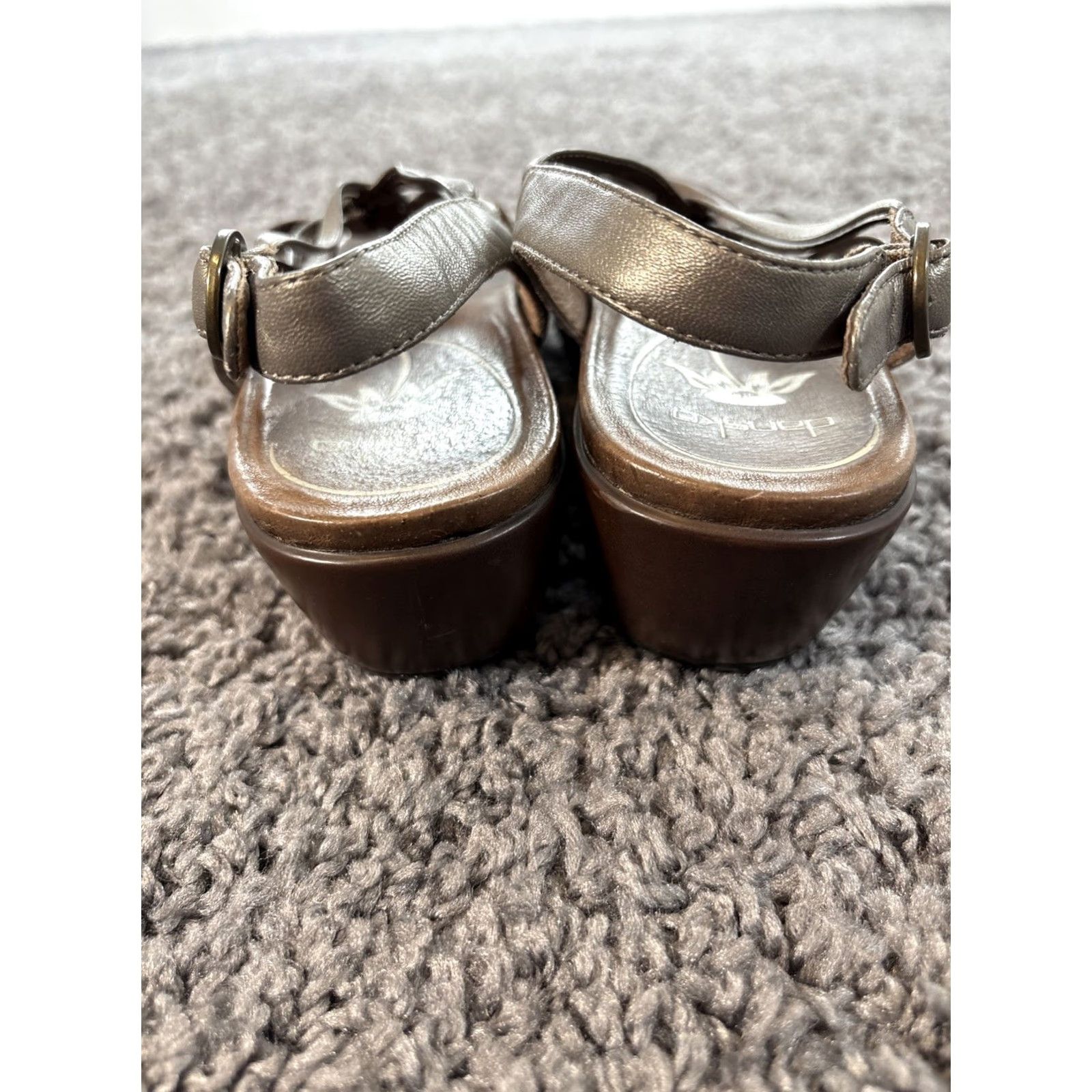 Dansko Dansko Dana Bronze Pewter Metallic Braided Leather Slingback Sandals Womens 8 Ladies Leather Sandal Size US 8 / IT 38 - 2 Thumbnail