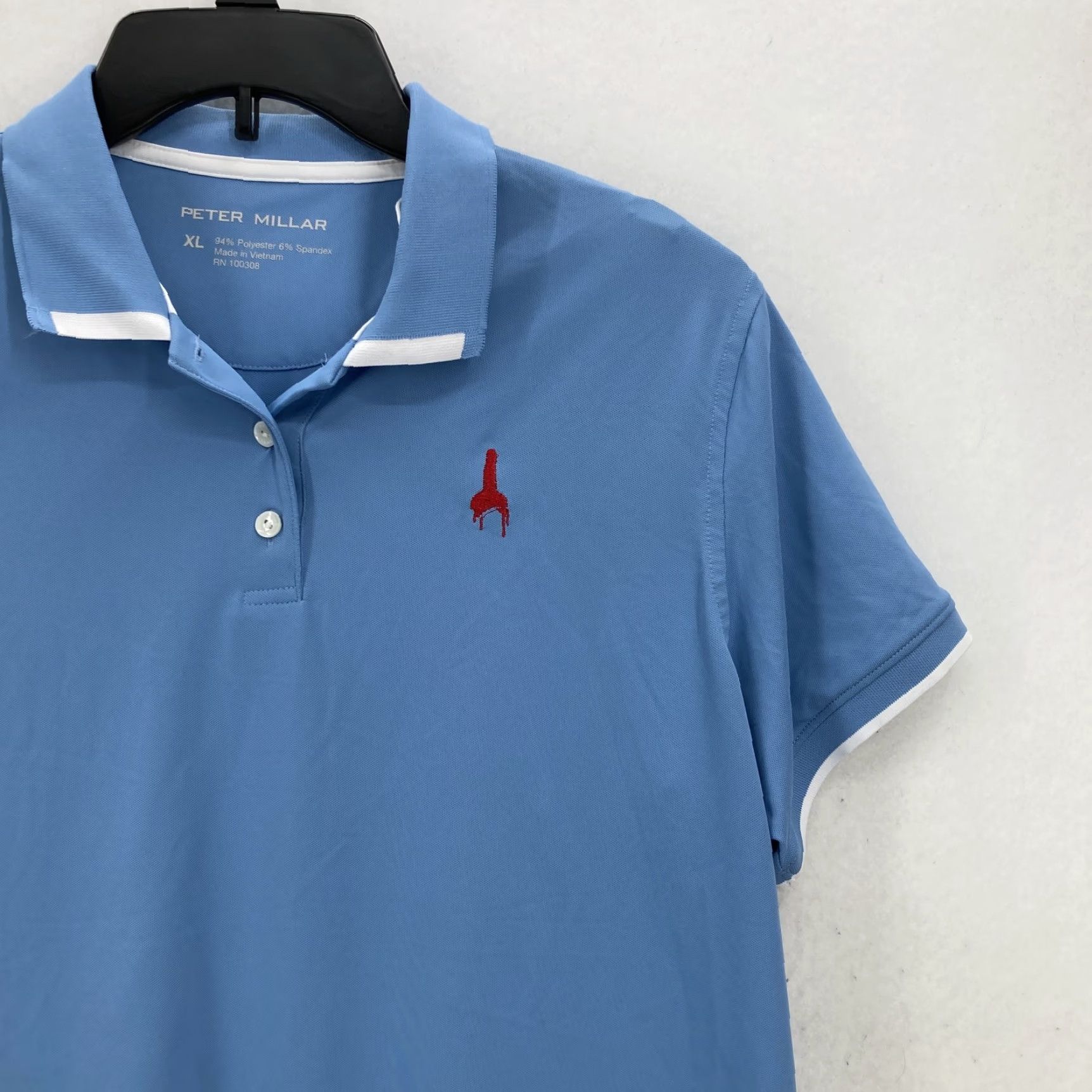 Peter Millar Peter Millar Polo Shirt Women's XL Performance Golf Casual Stretch Embroidered Blue Polo Shirt Embroidered Detail Size XL / US 12-14 / IT 48-50 - 2 Thumbnail