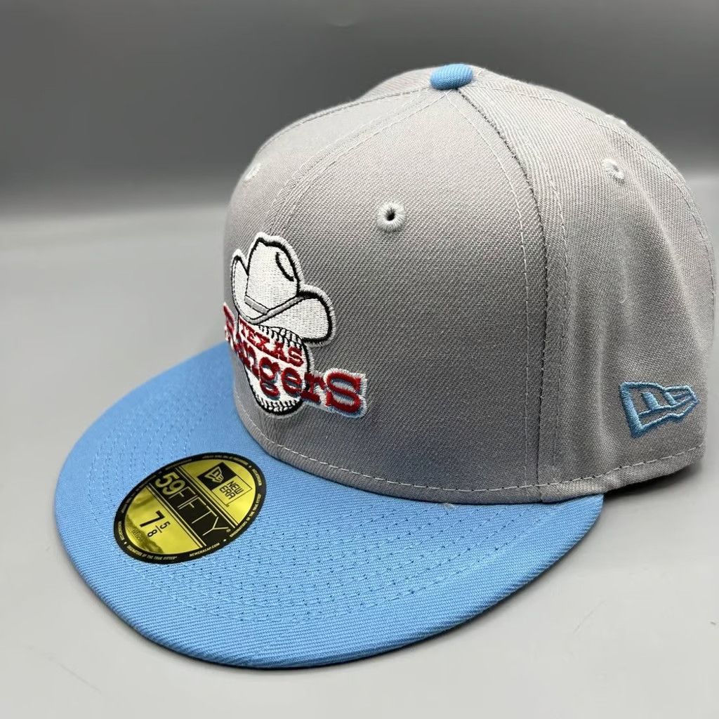 New Era Texas Rangers Hat Men 7 5/8 59Fifty New Era MLB Fitted Cap Size ONE SIZE - 3 Thumbnail