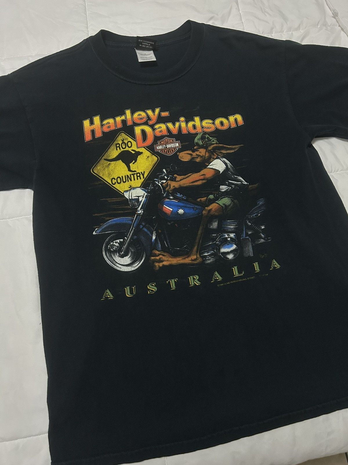 Harley Davidson Vintage 1992 Harley Davidson Australia Kangaroo Graphic Tee Size US L / EU 52-54 / 3 - 1 Thumbnail
