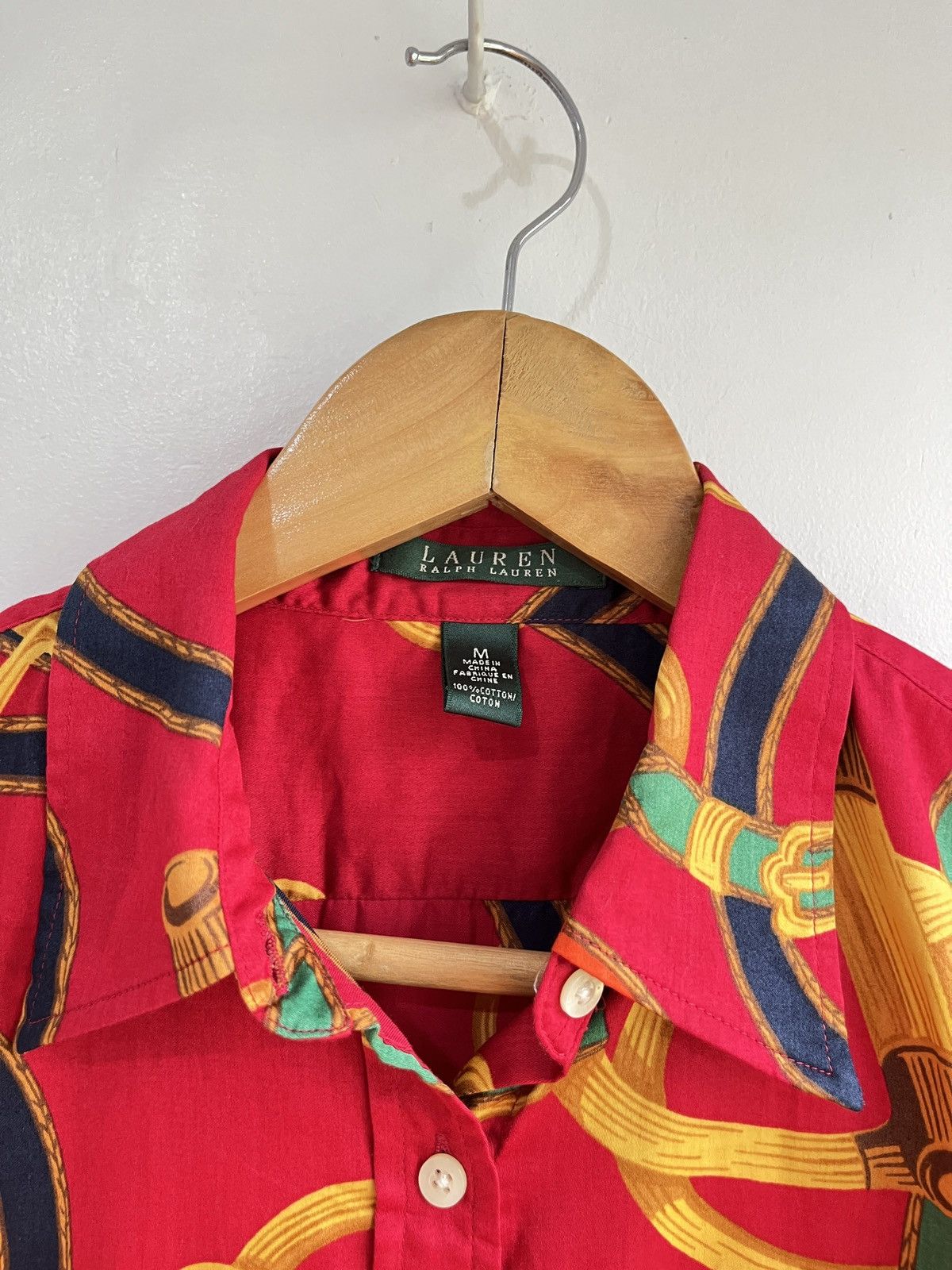 Polo Ralph Lauren Vintage Equestrian Chain Print Shirt Size M / US 6-8 / IT 42-44 - 4 Thumbnail