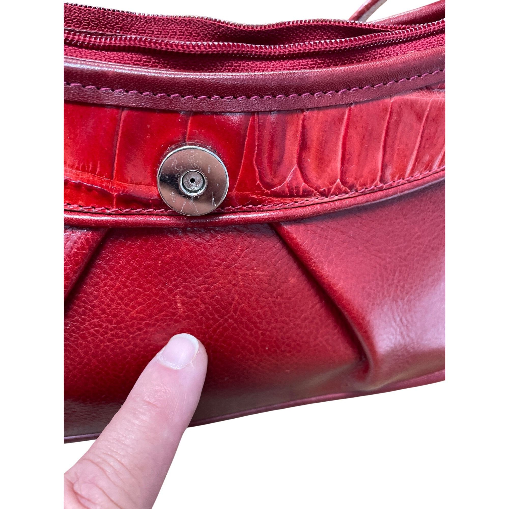 Brighton Brighton womans red leather pebbled shoulder handbag style A Size ONE SIZE - 19 Thumbnail