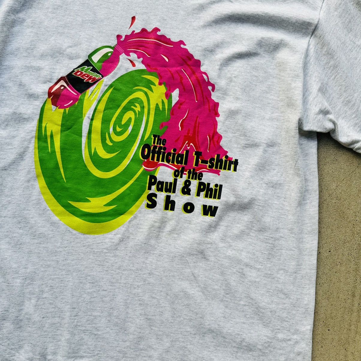 Fruit Of The Loom Vintage Montain Dew T Shirt Paul And Phil Y92 Radio Promo Size US XL / EU 56 / 4 - 3 Thumbnail