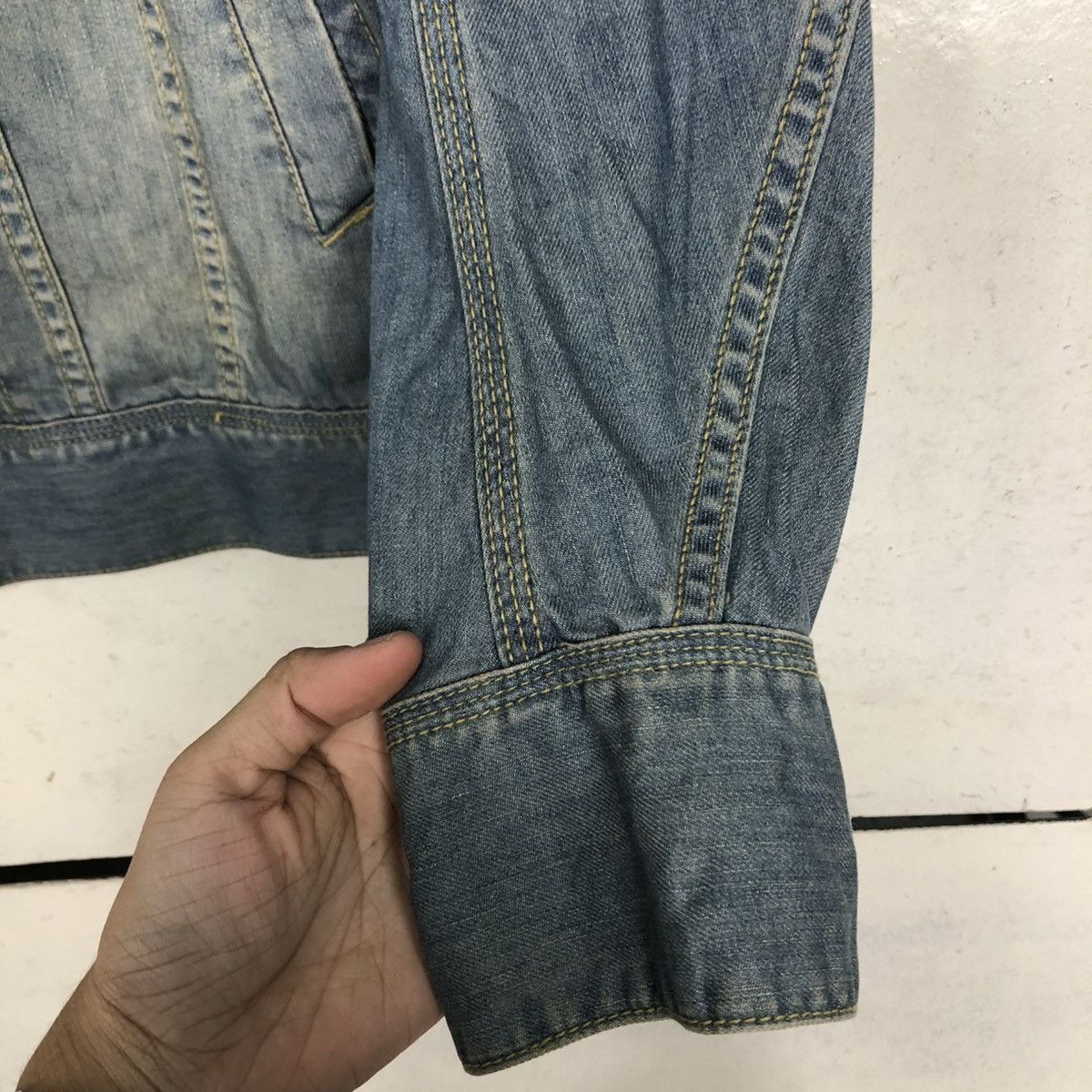 Vintage 🔥VINTAGE TRUCKER DENIM BIKER JACKET SHANHOUSE USA Size US M / EU 48-50 / 2 - 17 Thumbnail