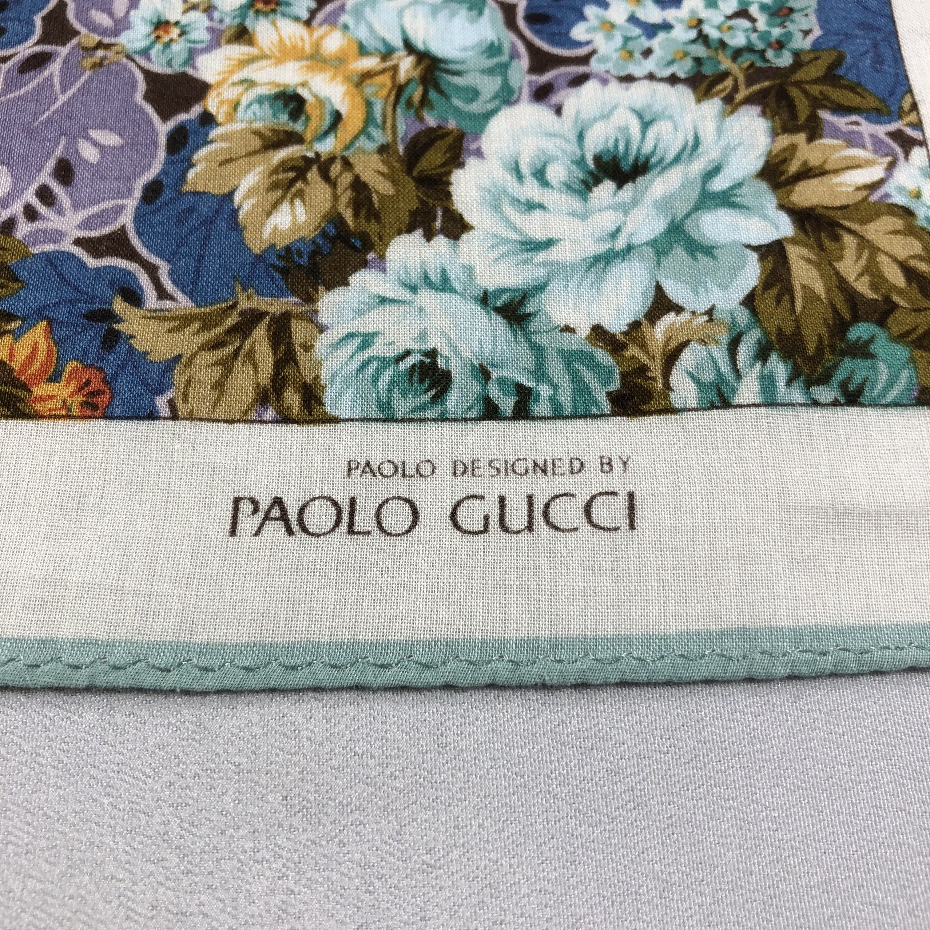 Paolo Gucci Paolo Gucci Floral Handkerchief Neckerchief Bandana H1810 Size ONE SIZE - 4 Thumbnail
