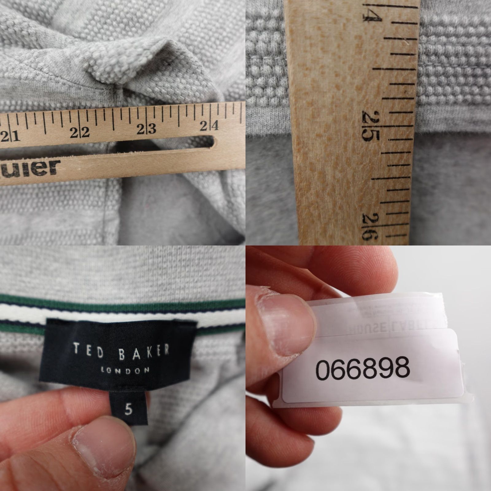 Ted Baker Ted Baker Polo Shirt Mens Large Gray Stripes Textured Snap Up Long Sleeve Casual Size US XL / EU 56 / 4 - 8 Thumbnail