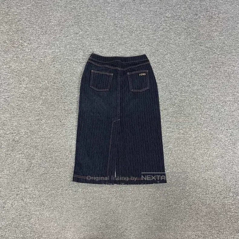 Fendi Fendi Letter logo embroidered denim half skirt Size 26" / US 2 / IT 38 - 5 Thumbnail