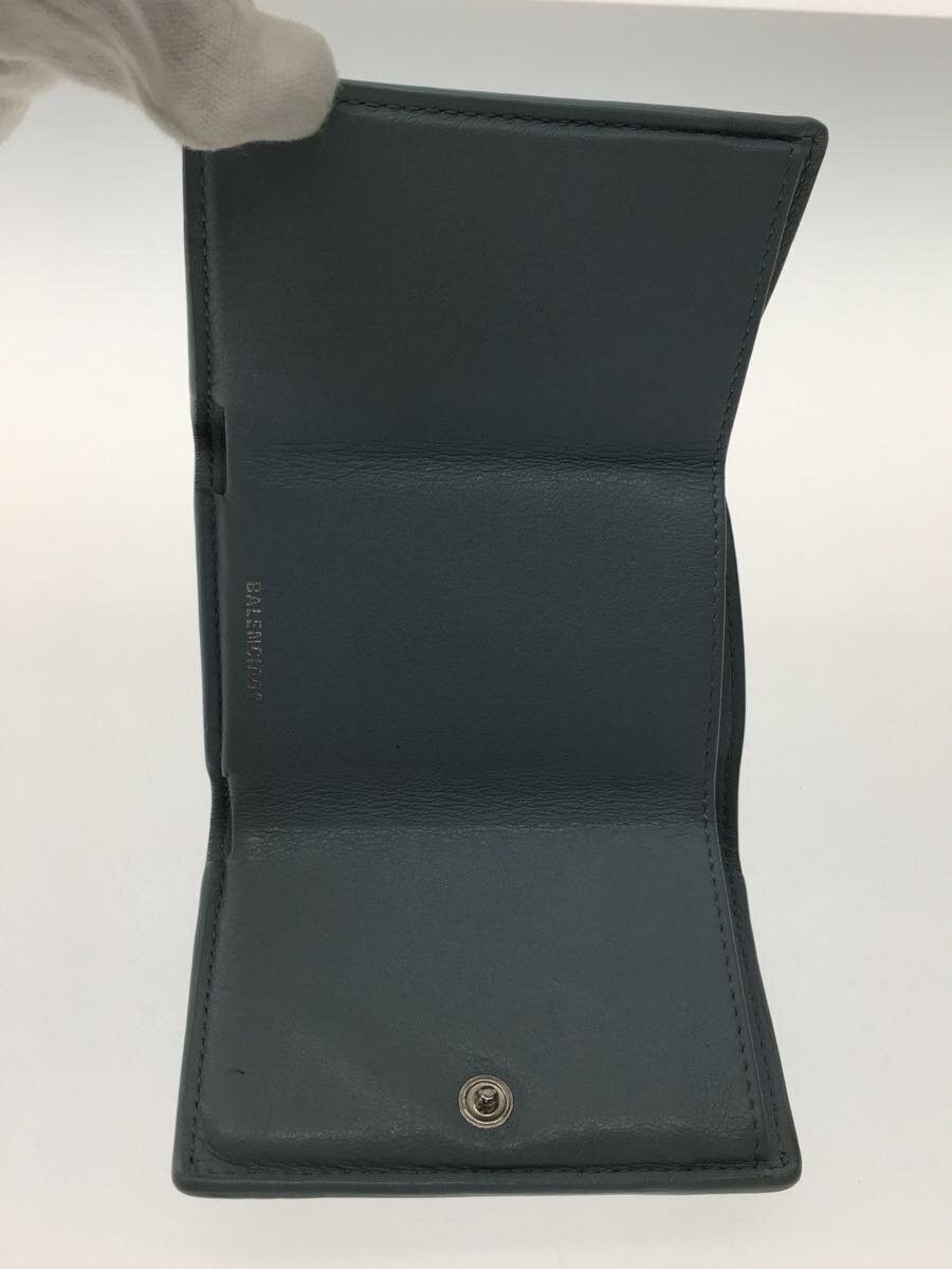 Balenciaga Balenciaga Paper Leather Mini Trifold Wallet Blue Size ONE SIZE - 4 Thumbnail