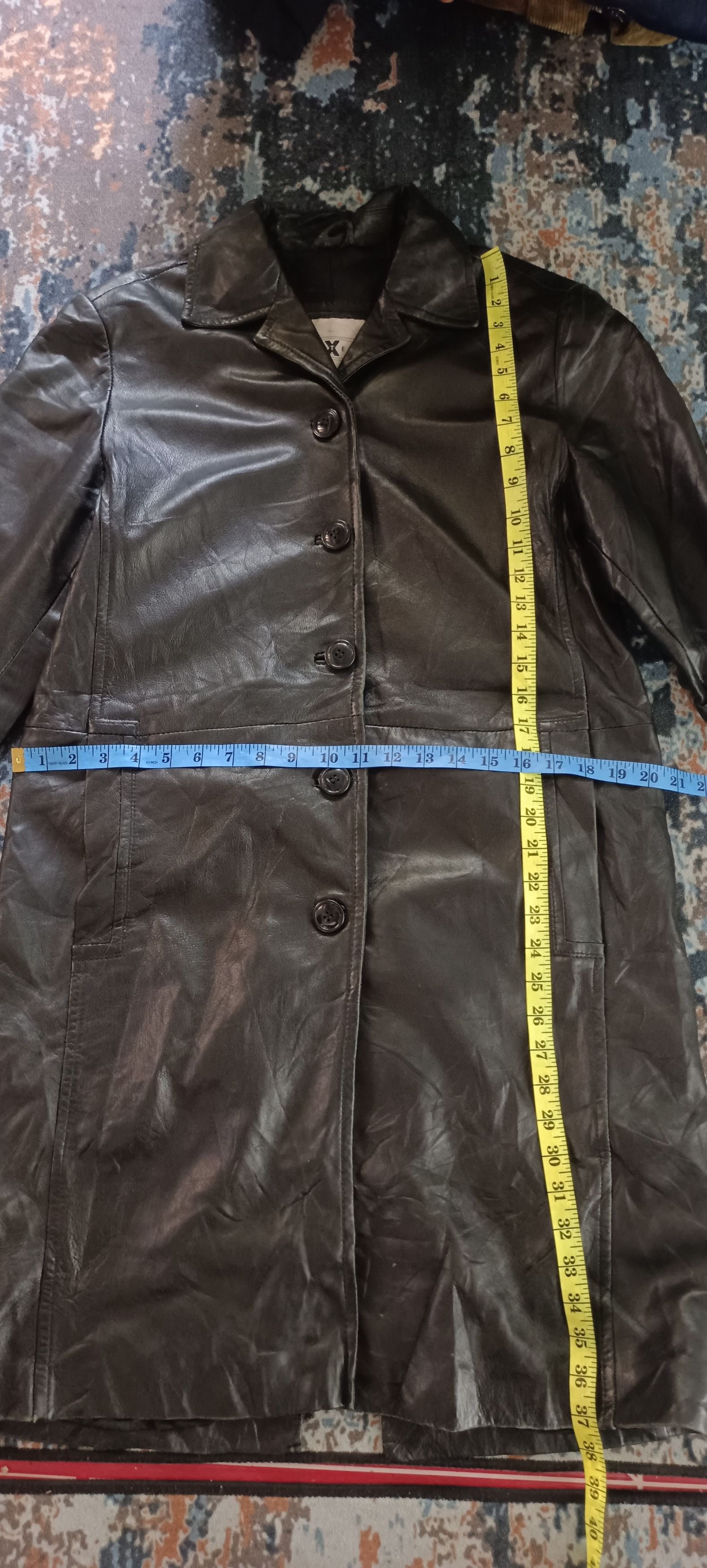 Genuine Leather × If Six Was Nine Vintage💥 Pantera X Black Leather Trench Coat Jacket Size US M / EU 48-50 / 2 - 15 Thumbnail