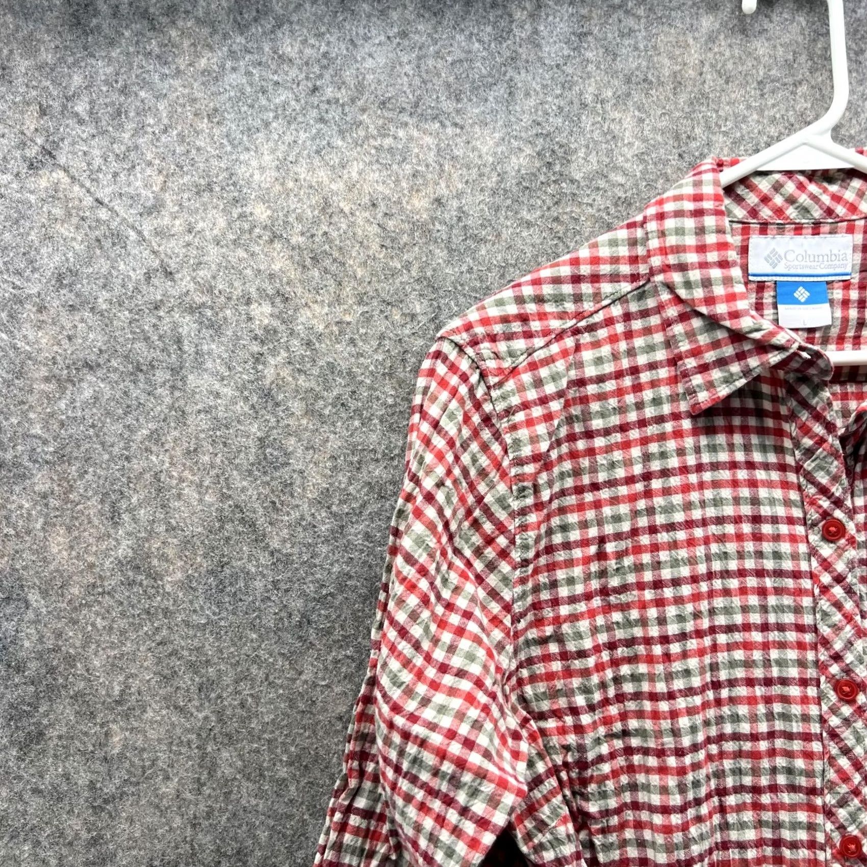 Vintage Columbia Shirt Women Large Red Casual Button Down Preppy Cotton Check Plaid Size L / US 10 / IT 46 - 3 Thumbnail