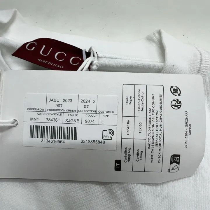 Gucci Gucci Gucci Lido Logo Print White T-Shirt -2506 Size US L / EU 52-54 / 3 - 6 Thumbnail