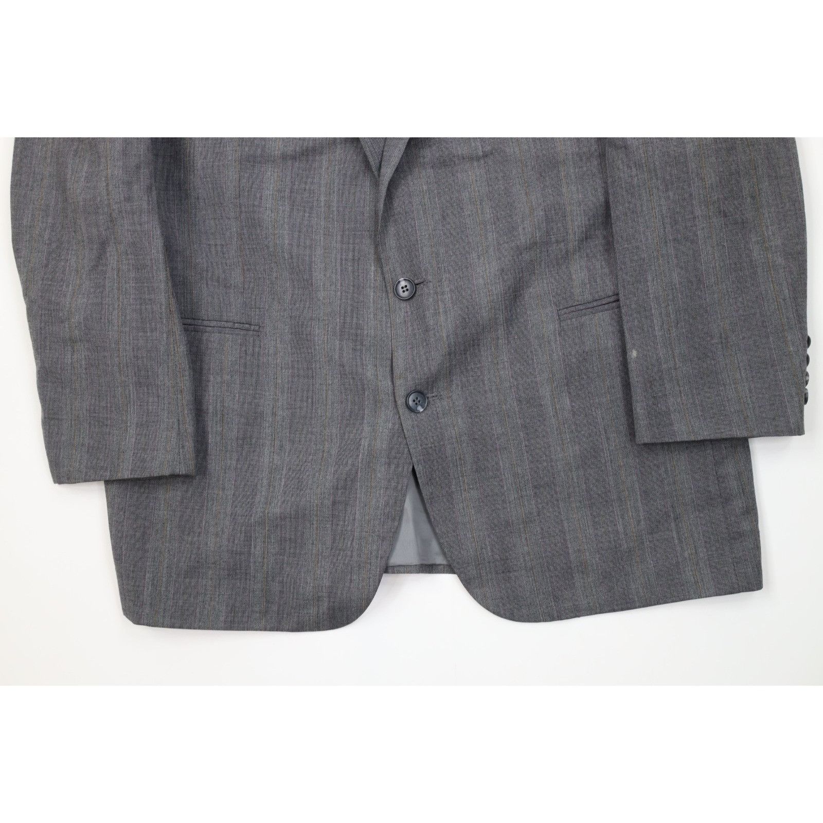 Vintage Vintage 90s Streetwear 2 Piece Wool Suit Wedding Striped Size 44L - 4 Thumbnail