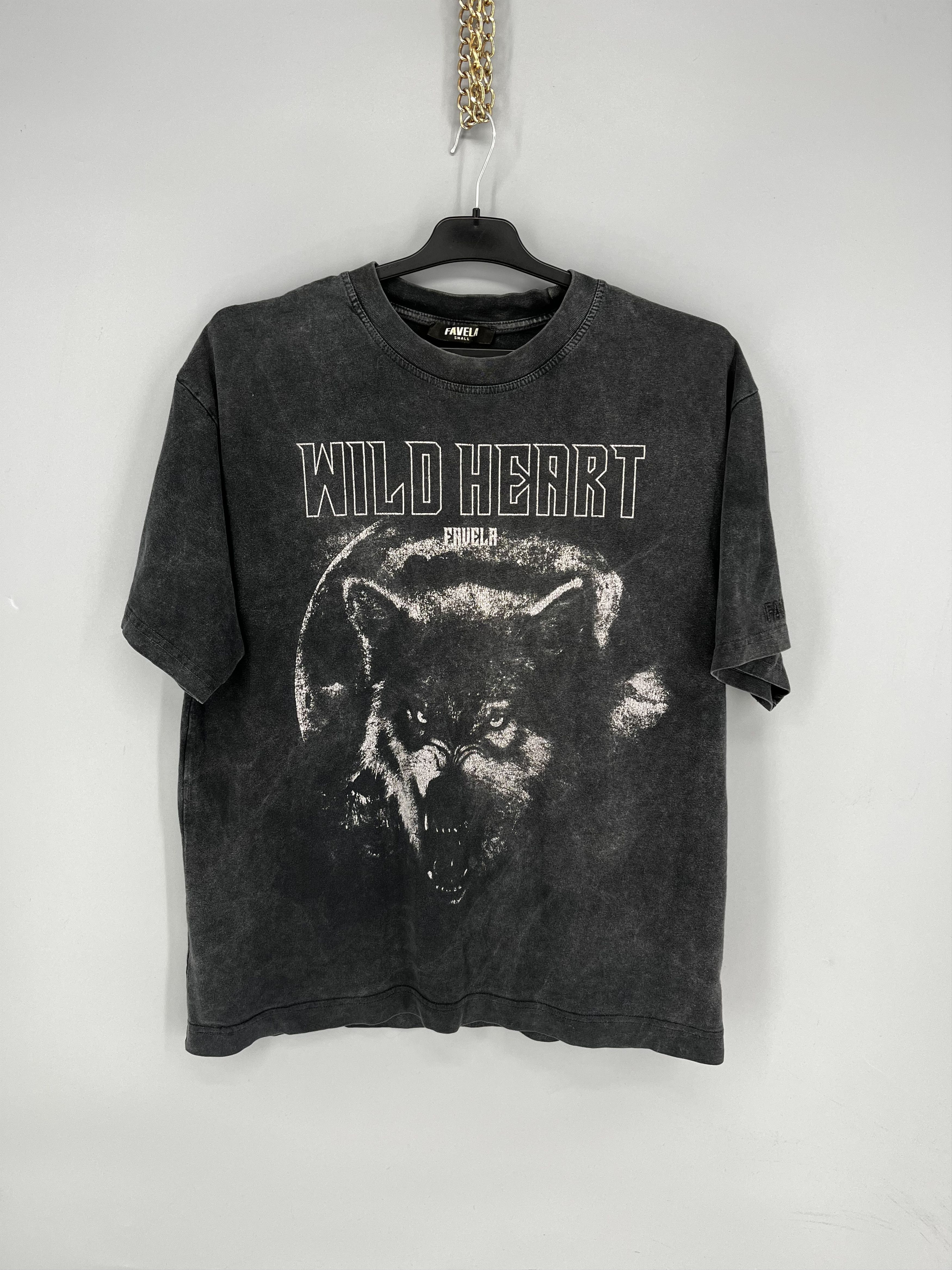 FAVELA FAVELA Vintage Wolf Tee “Wild Heart” Washed Black S Size US S / EU 44-46 / 1 - 1 Thumbnail
