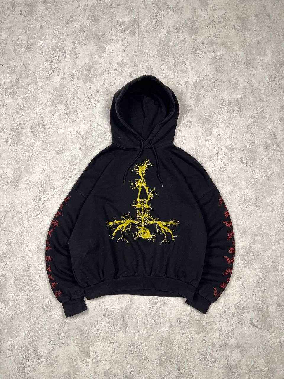image of Cheap Monday Oversize Hoodie Big Logo With Skeleton in Black, Men's (Size Small)
