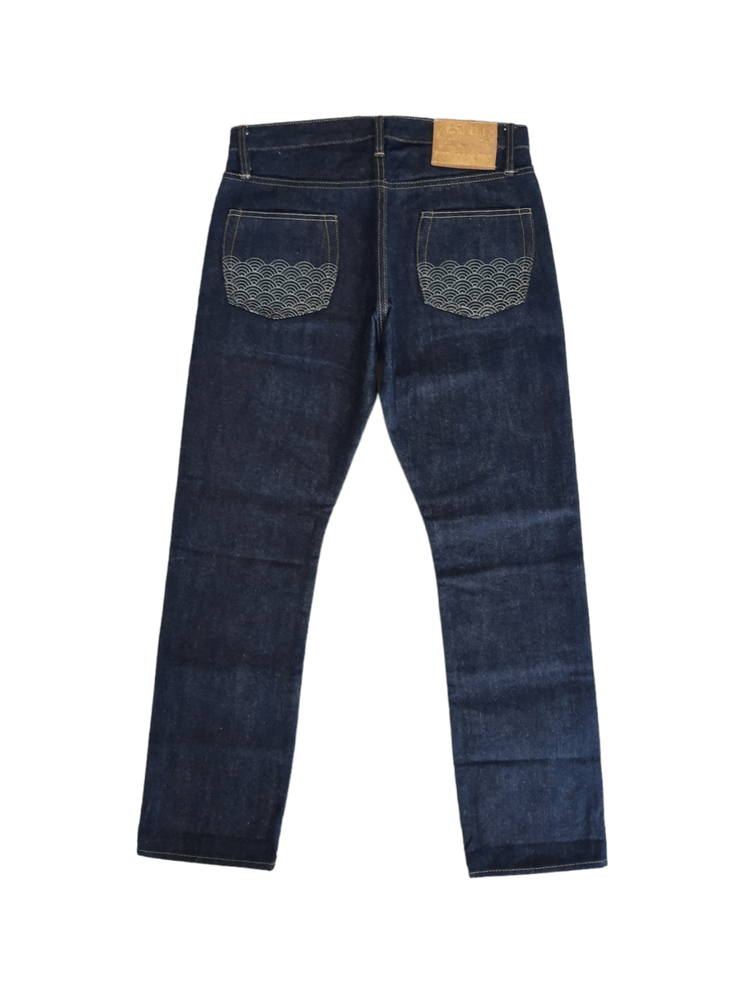 image of Archival Clothing Seigaha Design Kenzo Casper 17Oz Selvedge Denim Jeans, Men's (Size 31)