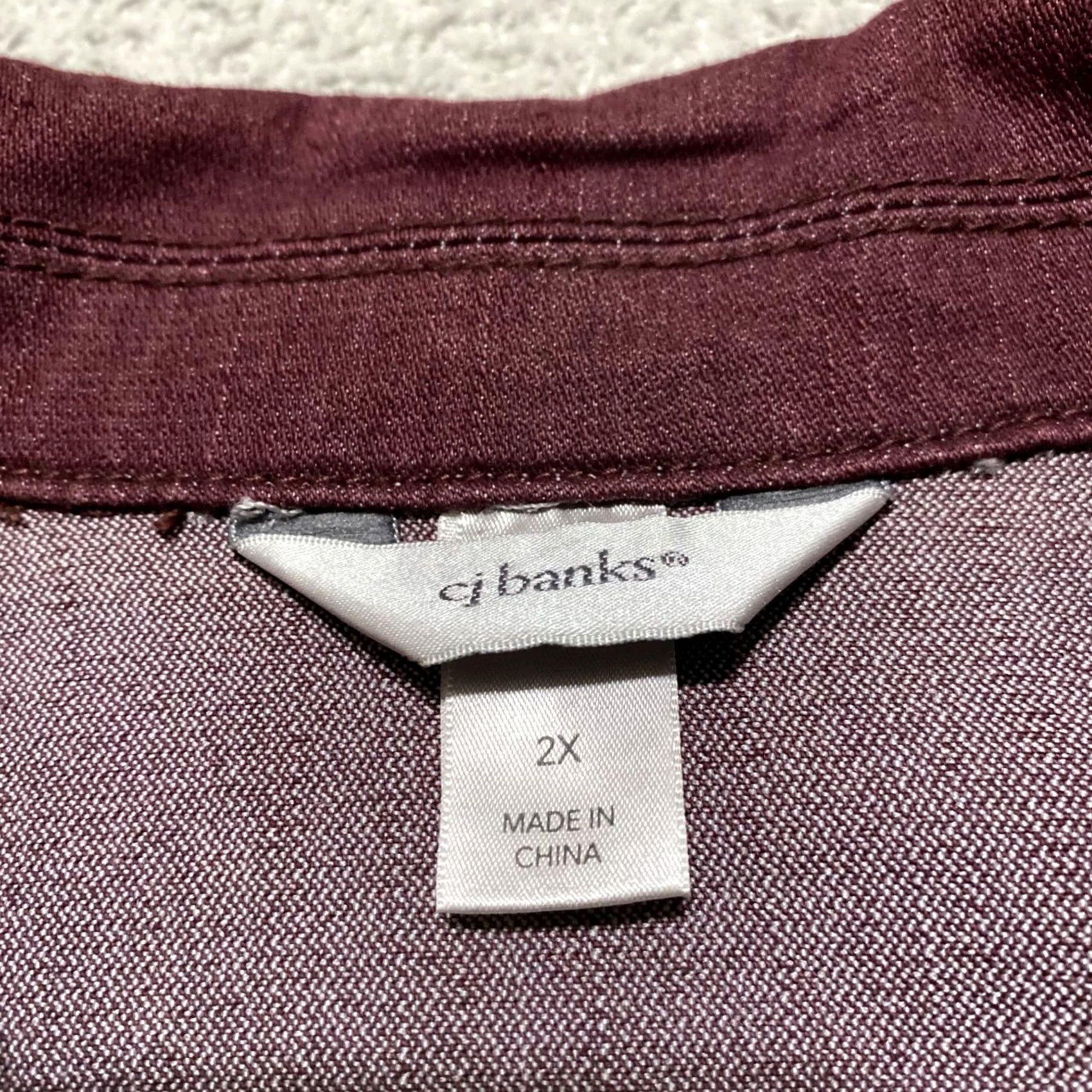 Denime Cj Banks Womens Plus 2X Red Denim Vest Jacket Button Up Ruffled Size XXL / US 16-18 / IT 52-54 - 3 Thumbnail