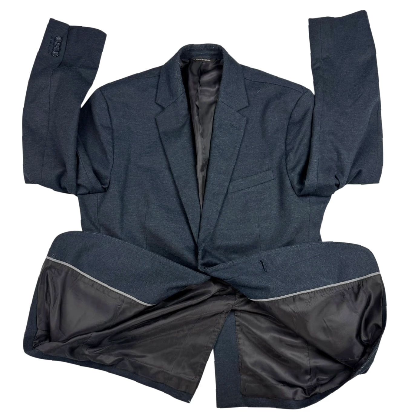 Banana Republic Banana Republic Blazer Jacket Gray 42R Men’s Polyester Blend 2-Button / Single-Breasted / Notch Lapel / Regular Fit Size 42R - 3 Thumbnail