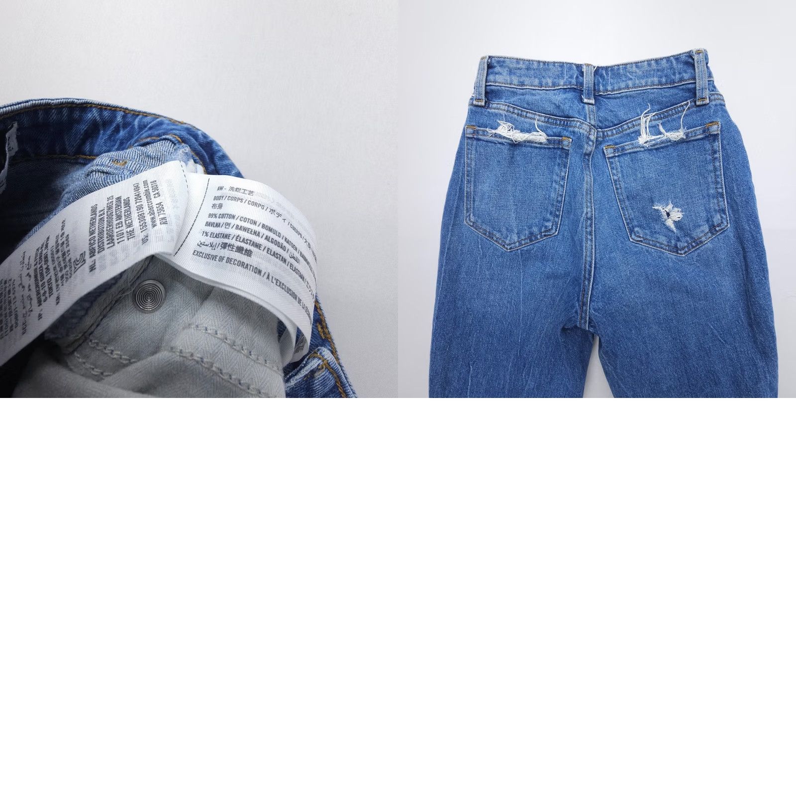 Abercrombie & Fitch Abercrombie & Fitch High Rise Mom Jeans Womens 00 / 24 Distressed Curve Love Denim Blue 90s Jeans Womens Regular 5-Pocket Size 24" / US 00 / IT 34 - 8 Thumbnail