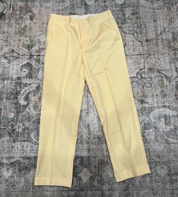 J. Press J. Press Made in USA Vintage Yellow Cotton Dress Trousers Size US 35 - 1 Thumbnail