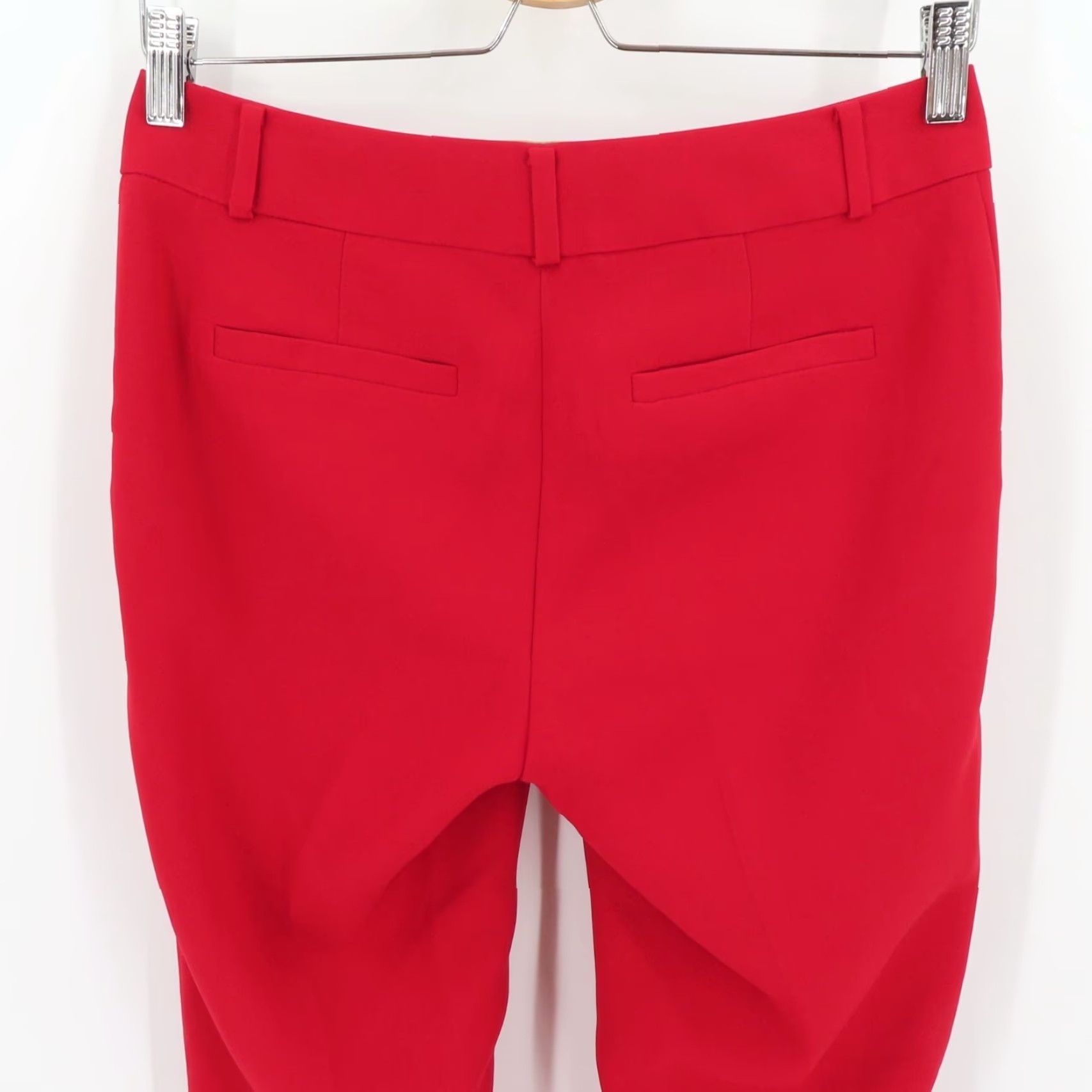 Banana Republic Banana Republic Martin-Fit Dress Pants Womens 0 Red Solid Pleated Front Tapered Inseam 28.5" Size 25" / US 0 / IT 36 - 4 Thumbnail