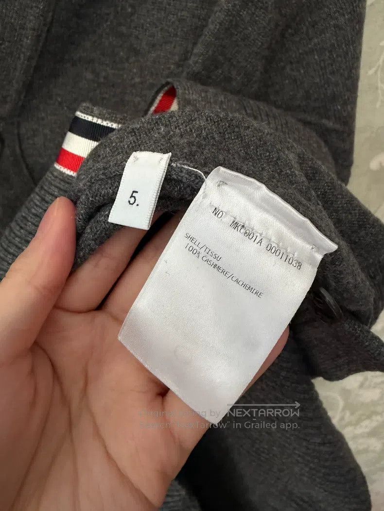 Thom Browne Thom Browne Gray Cashmere Cardigan Size US XXL / EU 58 / 5 - 3 Thumbnail