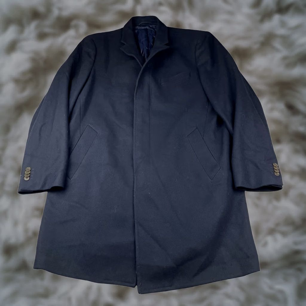 Ralph Lauren Banana Republic Men's Wool/Cashmere Trench Coat Navy Blue XL Size US XL / EU 56 / 4 - 1 Thumbnail