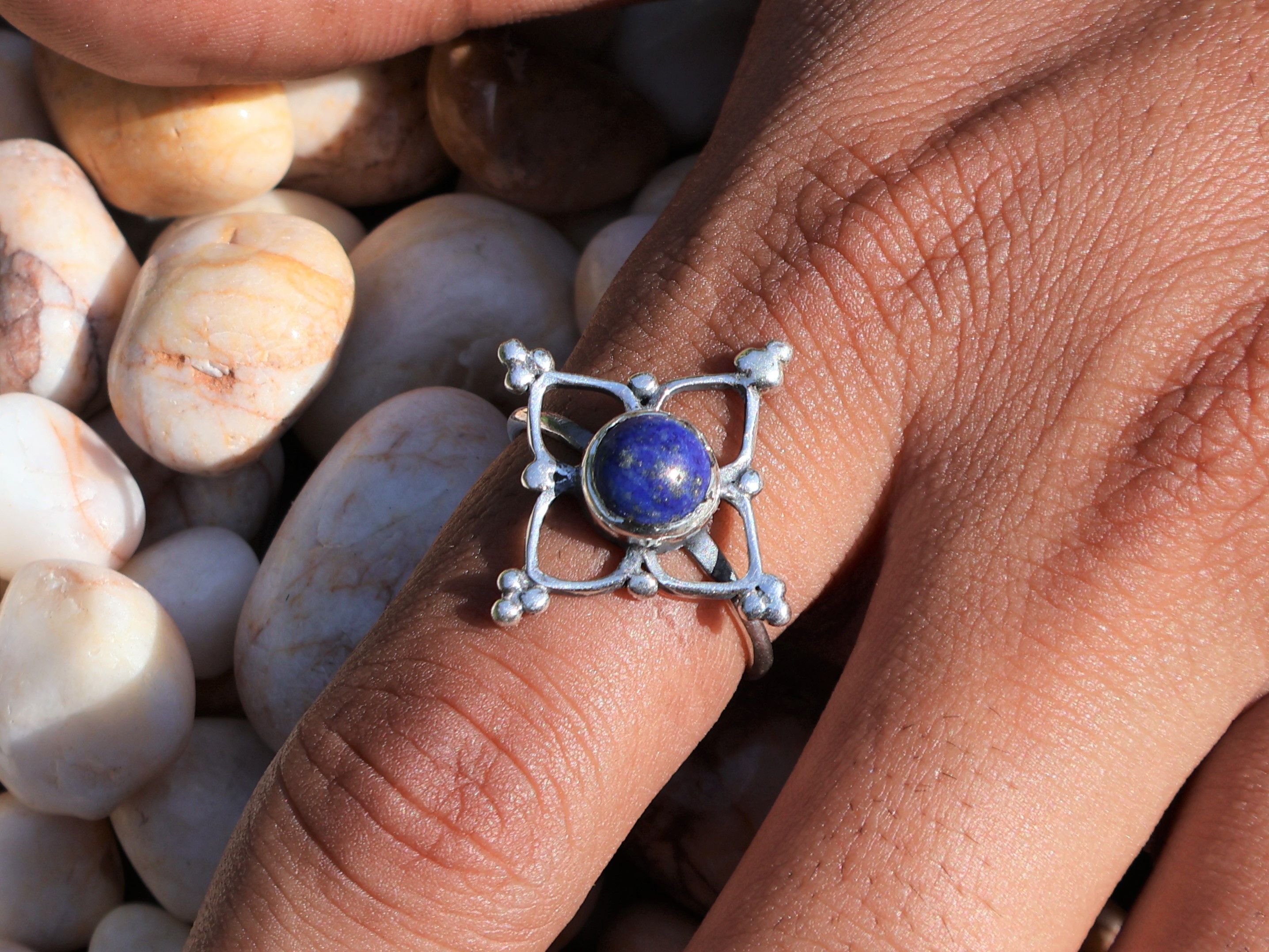 Handmade Lapis Lazuli Ring, 925 Sterling Silver, Handmade Women Ring, Size ONE SIZE - 8 Thumbnail