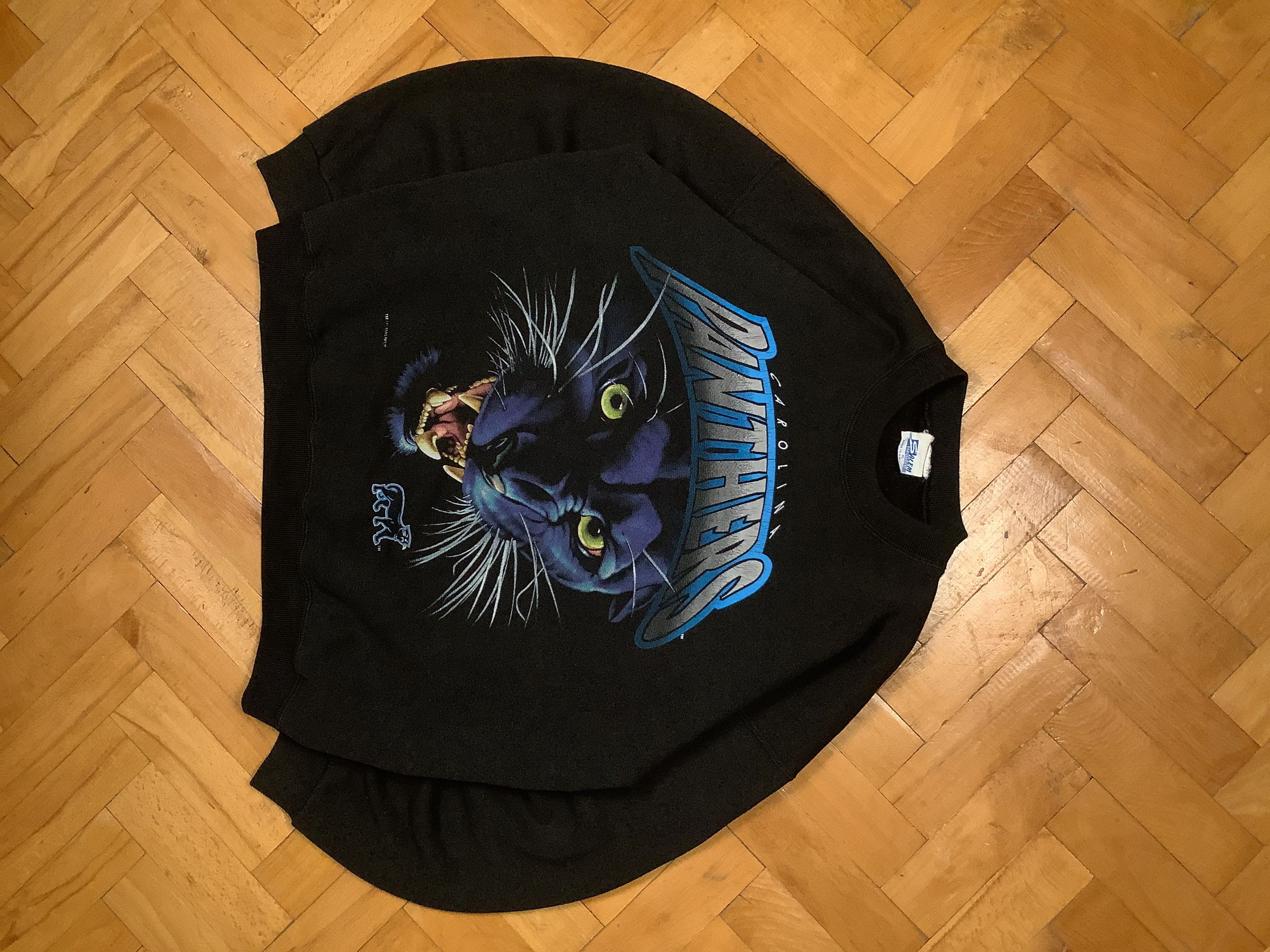 Image of Nfl x Salem Vintage 1993 Carolina Panthers Sweatshirt in Black, Men's (Size XL)