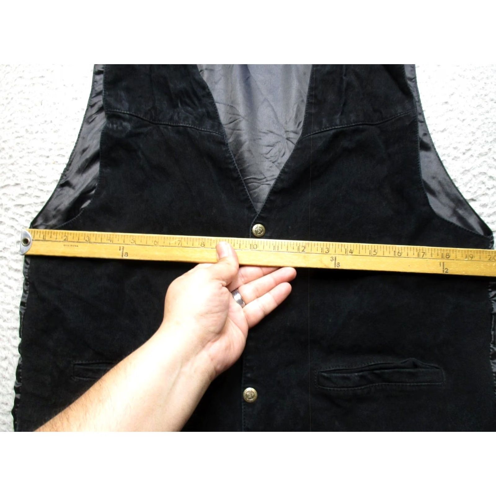 Scully Scully Vest Mens XL Black Leather Snap Front Lined Western Belted Dress Size US XL / EU 56 / 4 - 5 Thumbnail