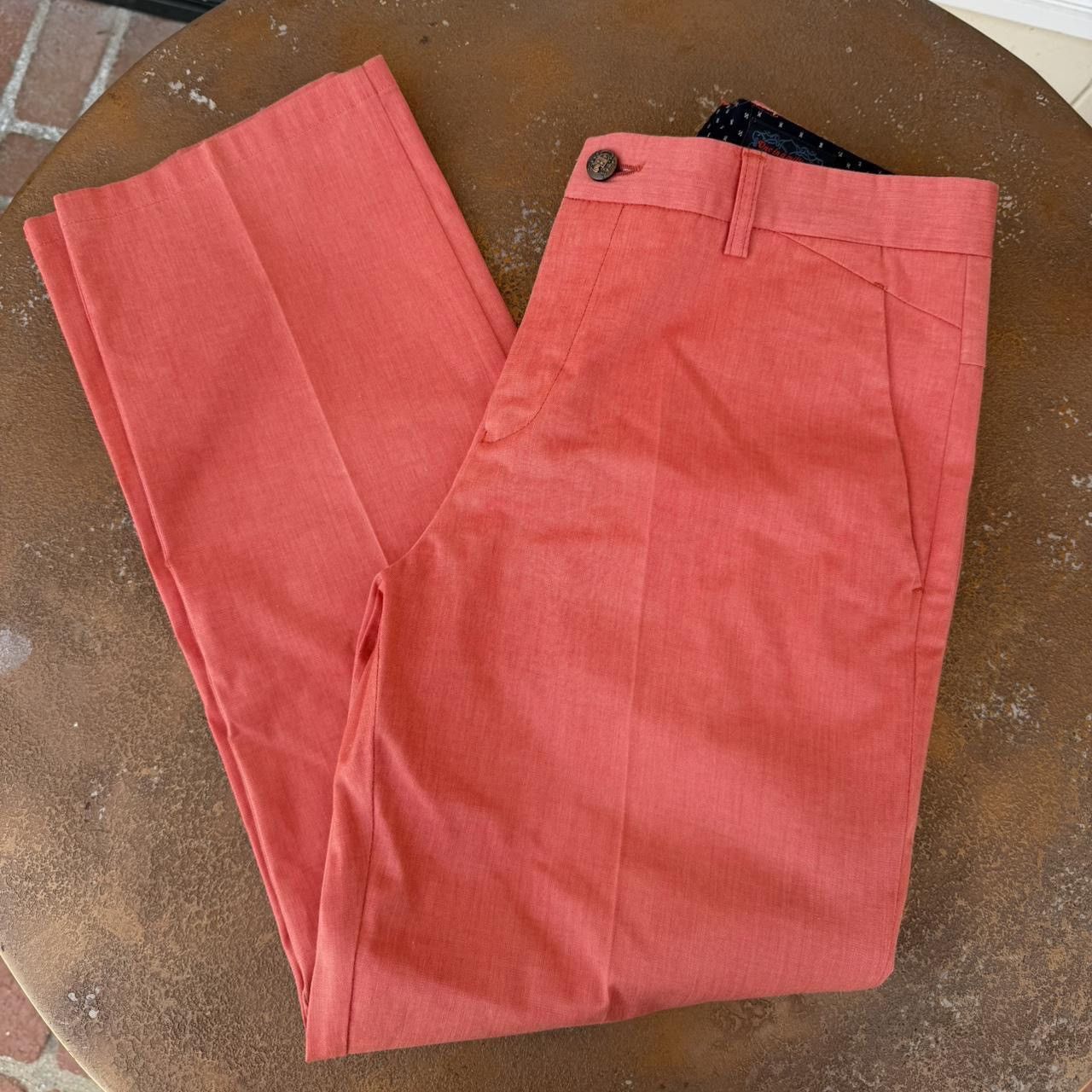 J.Crew Vtg retro one in a million Coral pink chino pant trouser Size US 33 - 4 Thumbnail