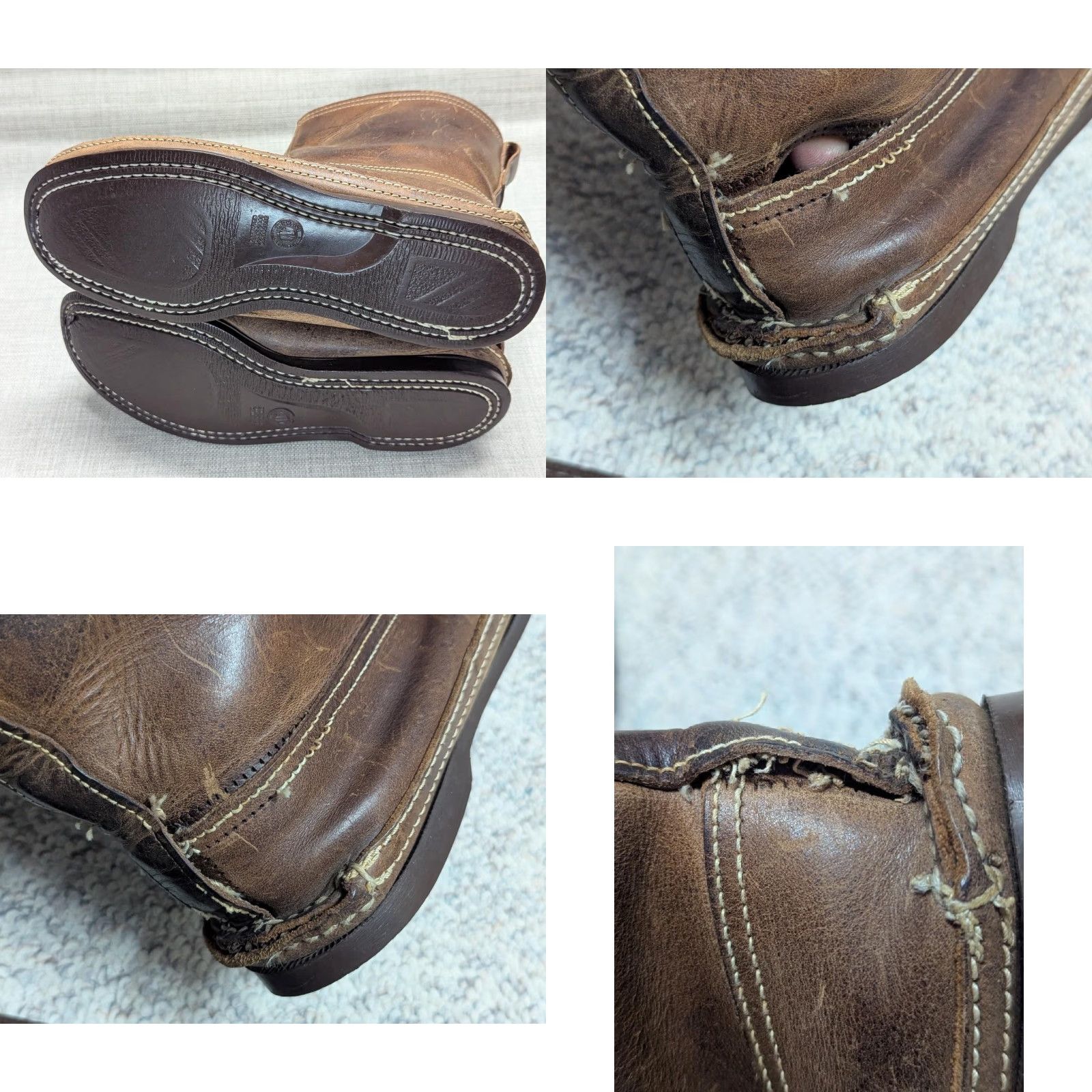 Vintage VINTAGE Bass brown leather Moccasins 9.5 mens 7.5" tall slip-on boots boots Leather Buckle accents Boot Mens 9.5 brown Leather Size US 10 / EU 43 - 9 Thumbnail