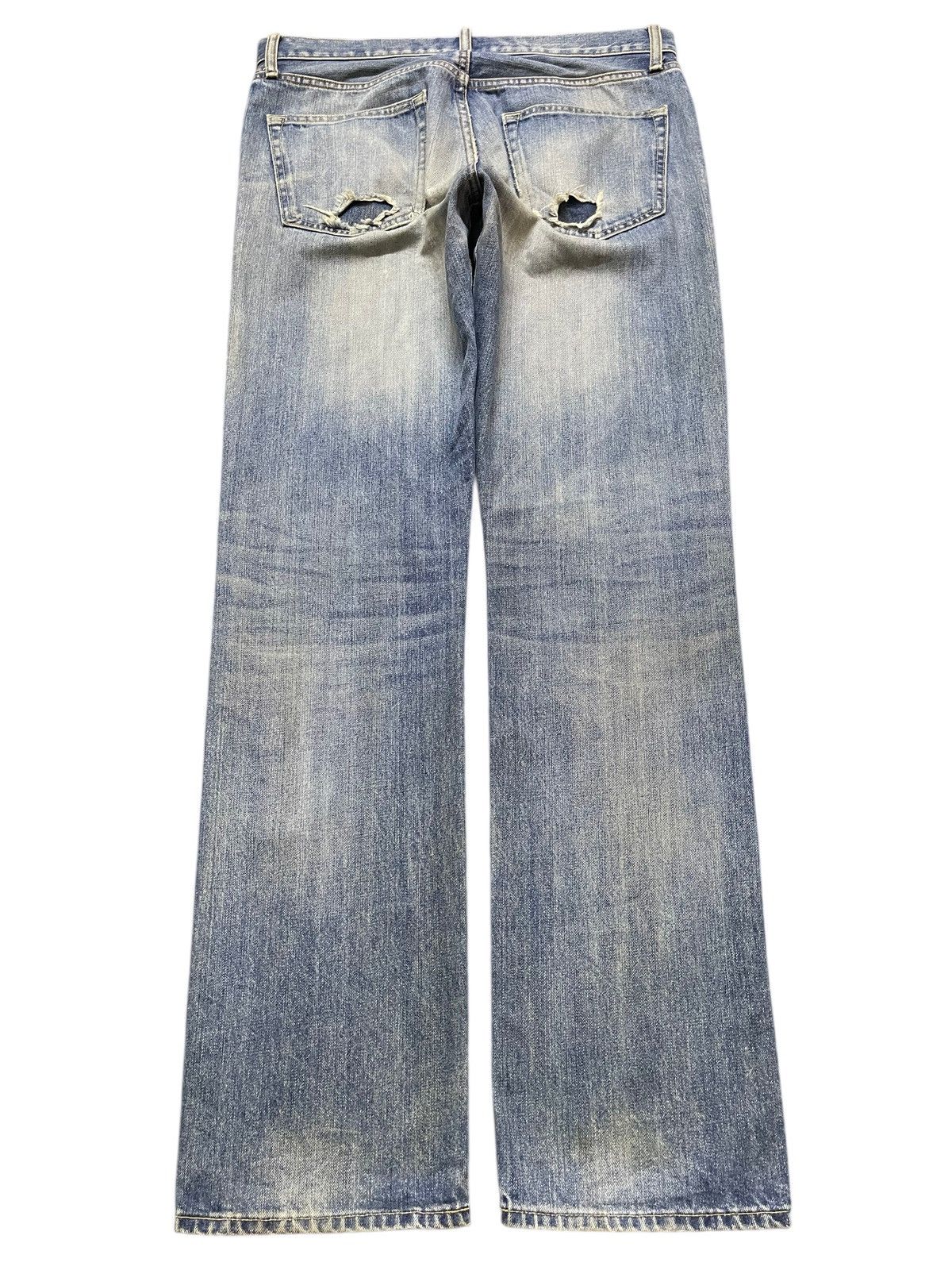 Uniqlo Vintage Japanese Uniqlo Blue Mud Wash Faded Distressed Jeans Size US 33 - 2 Thumbnail