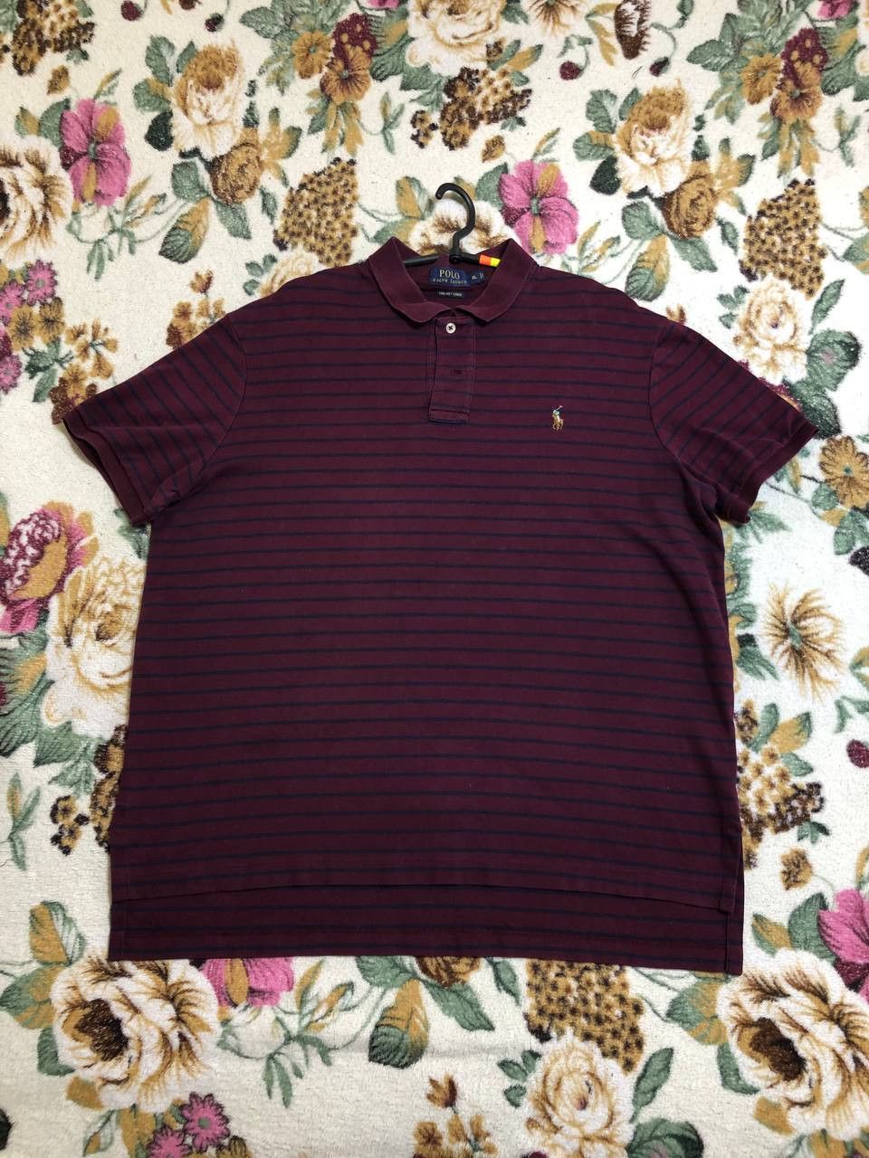 Polo Ralph Lauren Polo Ralph Lauren Polo Short Sleeve Shirt Burgundy Striped Size US XL / EU 56 / 4 - 12 Thumbnail