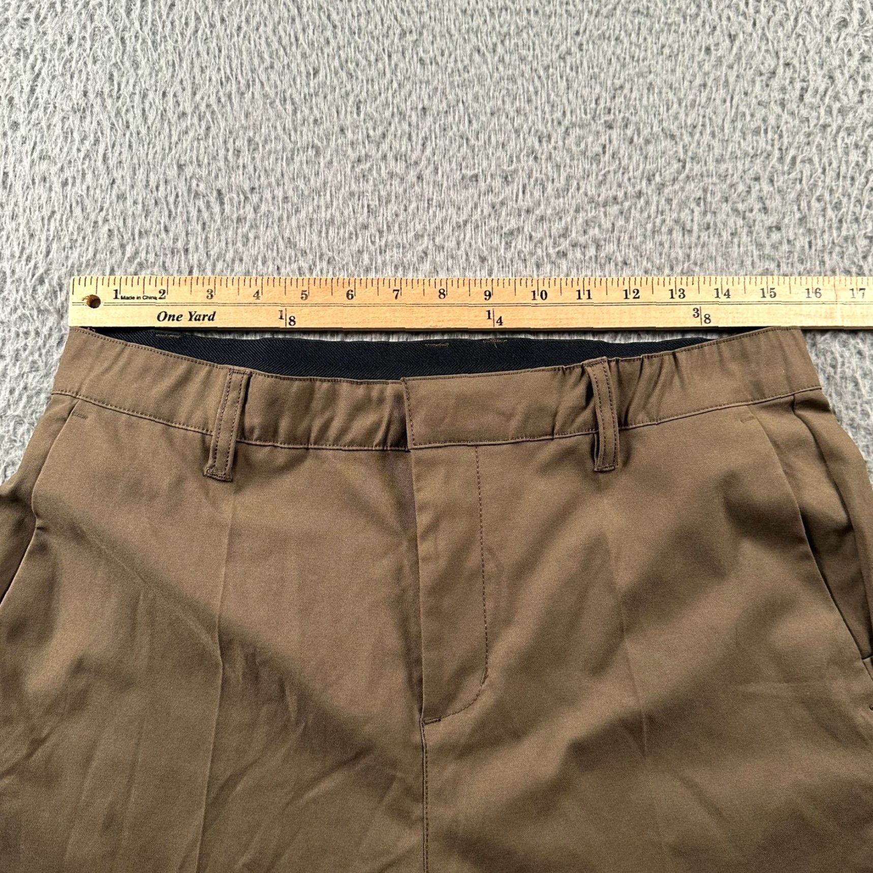 Asics BYLT Premium Basics Executive Pants Mens 31 Regular Brown Chino Flat Front Slim Straight Belt Loops Size US 31 - 5 Thumbnail