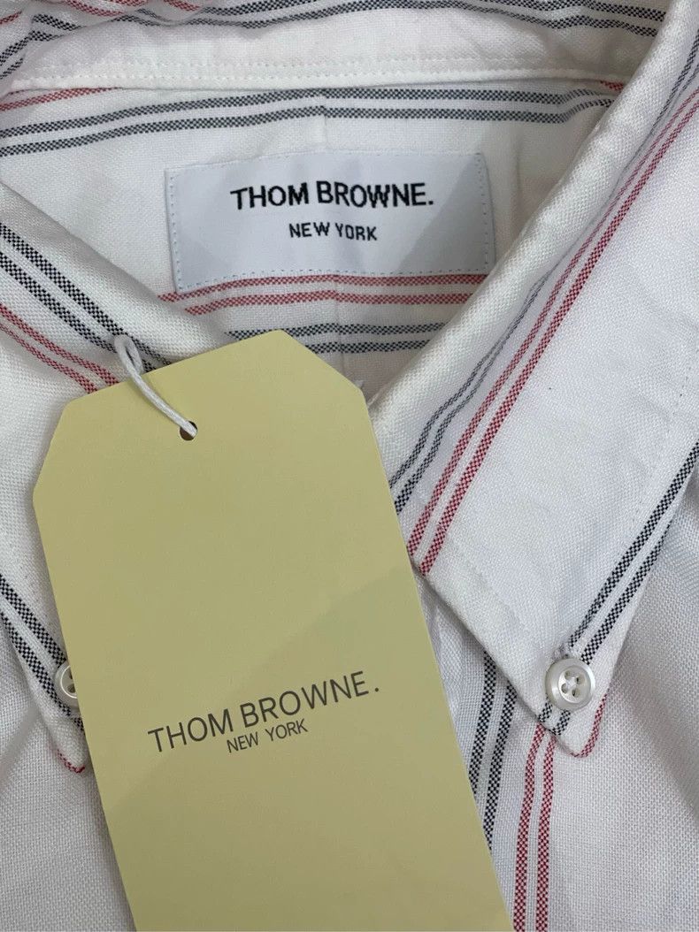Thom Browne Thom browne White striped double-colored sleeve-labeled shi Size US M / EU 48-50 / 2 - 7 Thumbnail