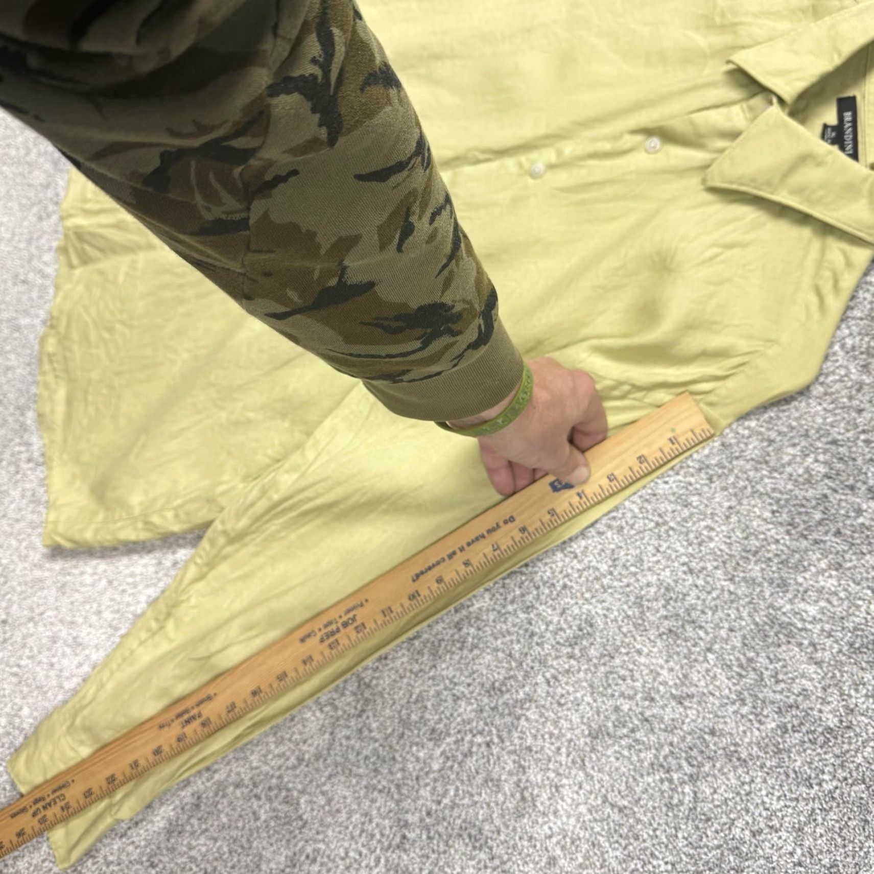 Vintage Y2K Brandini Shirt XL Green Linen Button-Up Long Sleeve Mens Casual 100% Linen Solid Collared Button Front Lightweight Breathable Contemporary Size US XL / EU 56 / 4 - 3 Thumbnail