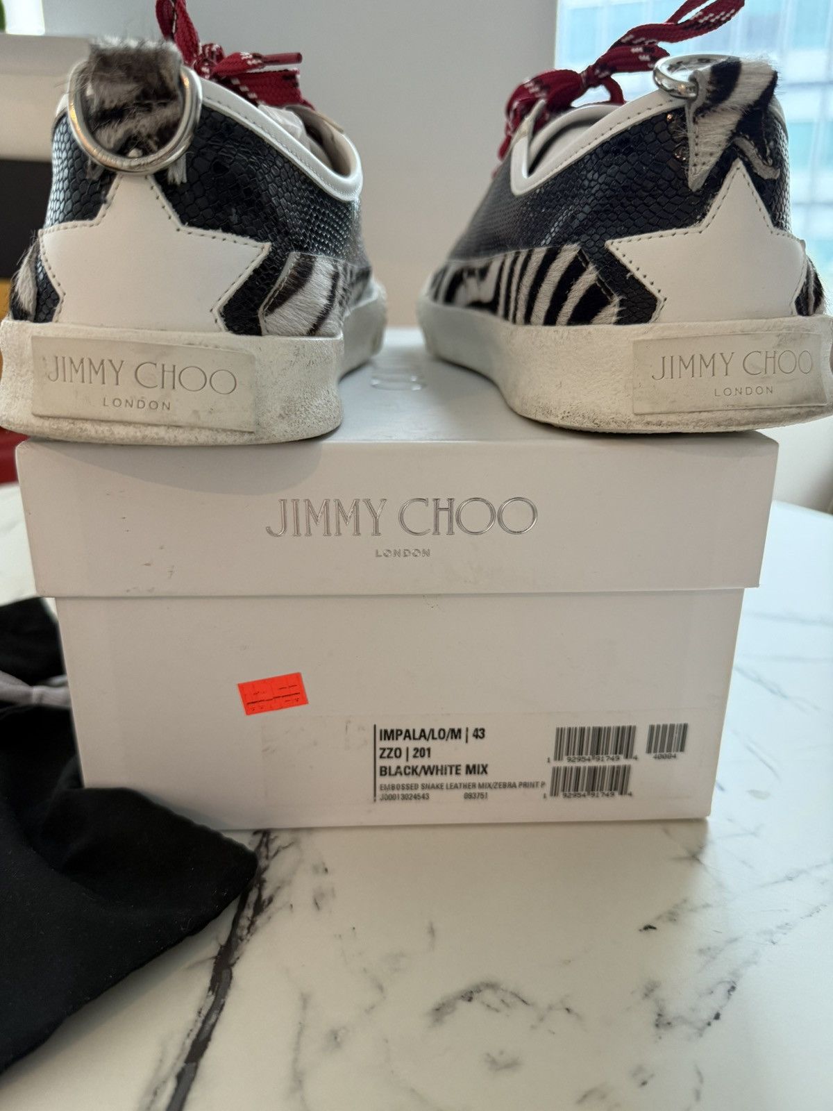 Jimmy Choo Jimmy Choo 'Impala Lo/M' Snake Embossed Leather/Zebra Print Size US 10 / EU 43 - 6 Thumbnail
