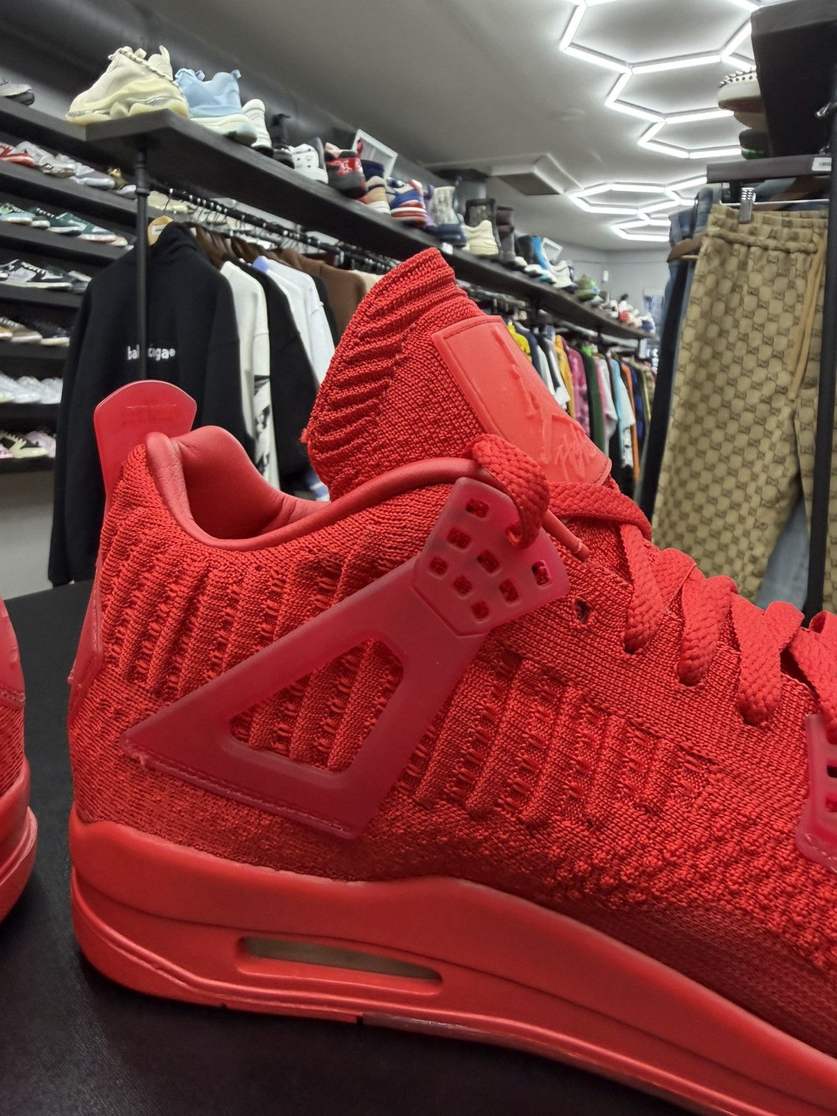 Jordan Brand Size 11.5 - Jordan 4 Retro Flyknit Red Size US 11.5 / EU 44-45 - 8 Thumbnail