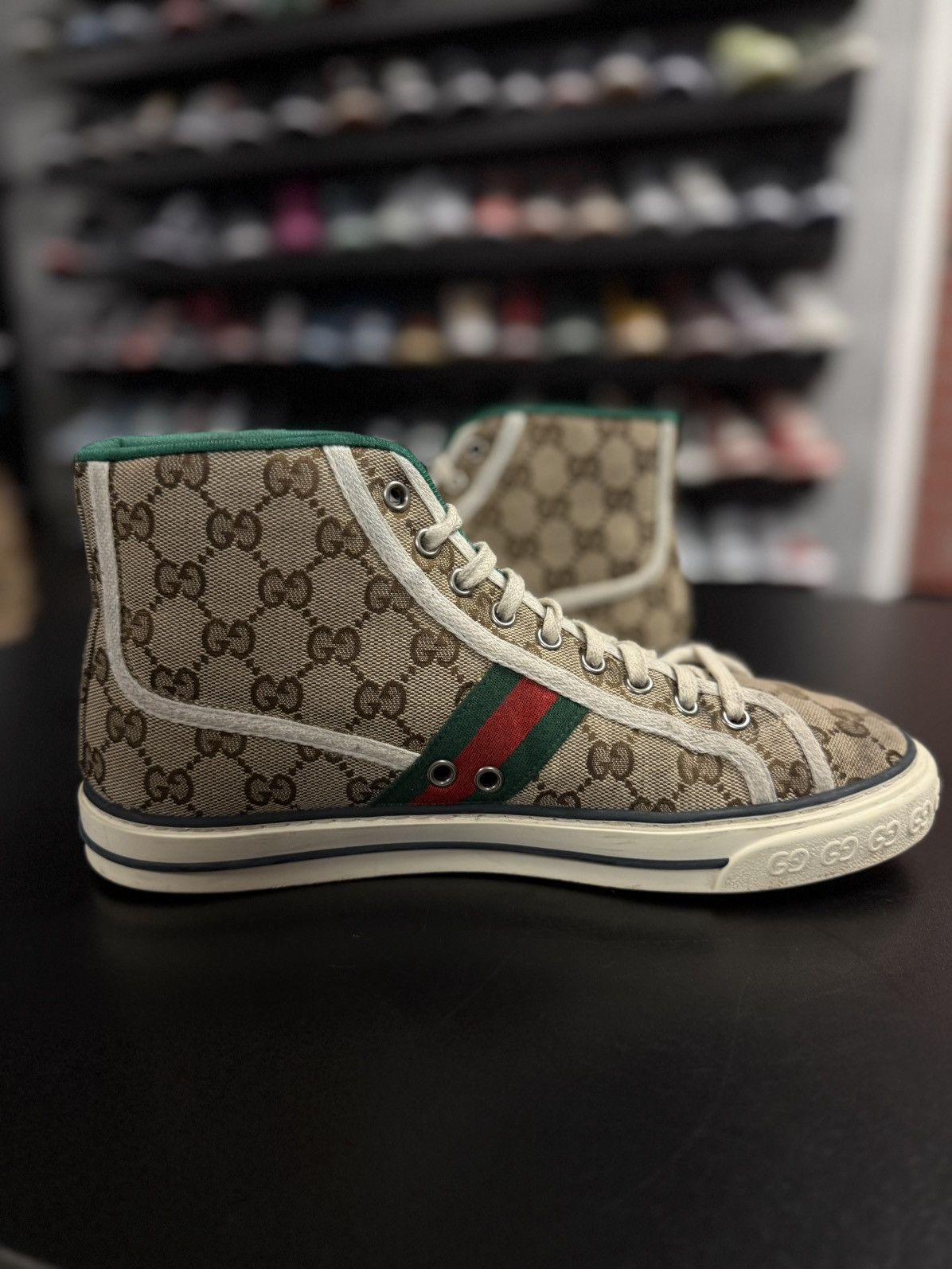 Gucci Gucci High Top 77 Tennis Sneakers Size 7.5G/8M Size US 8 / EU 41 - 6 Thumbnail