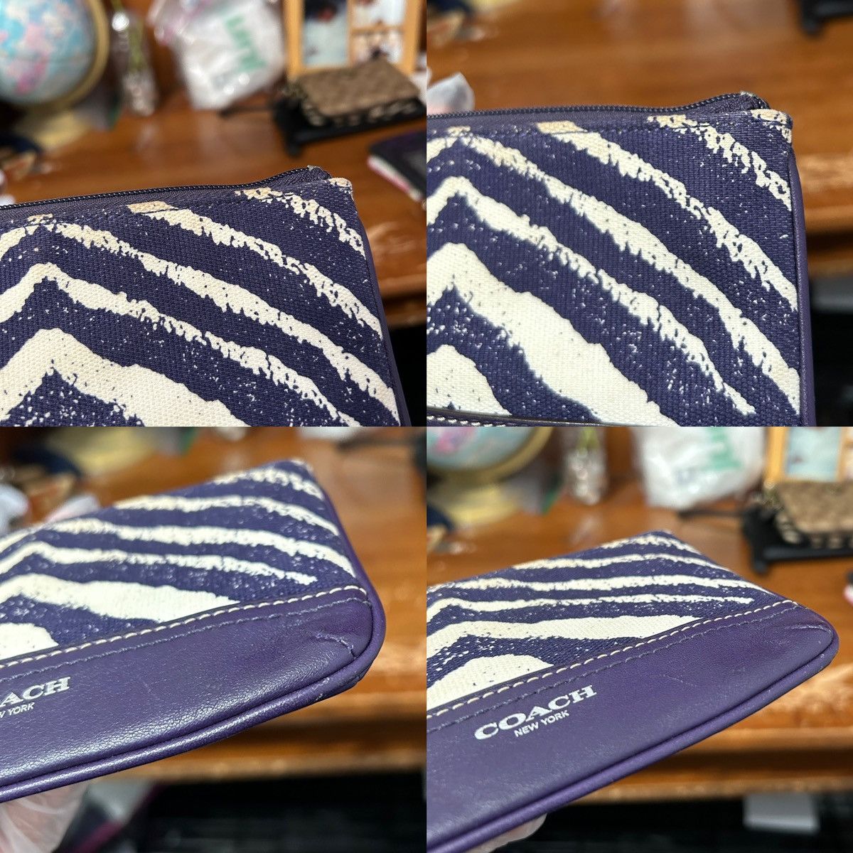 Coach Coach Purple And Cream Artsy Abstract Wristlet - “Samia” Size ONE SIZE - 12 Thumbnail