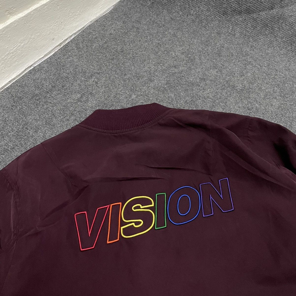 Vision Streetwear VSW Burgundy Bomber Jacket With Rainbow Embroidered Spellout Size US M / EU 48-50 / 2 - 2 Thumbnail