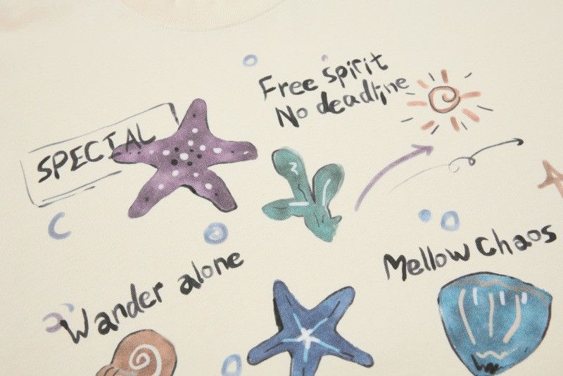 Japanese Brand Men's Starfish Octopus, and Seashell Print T-Shirt Size US M / EU 48-50 / 2 - 3 Thumbnail